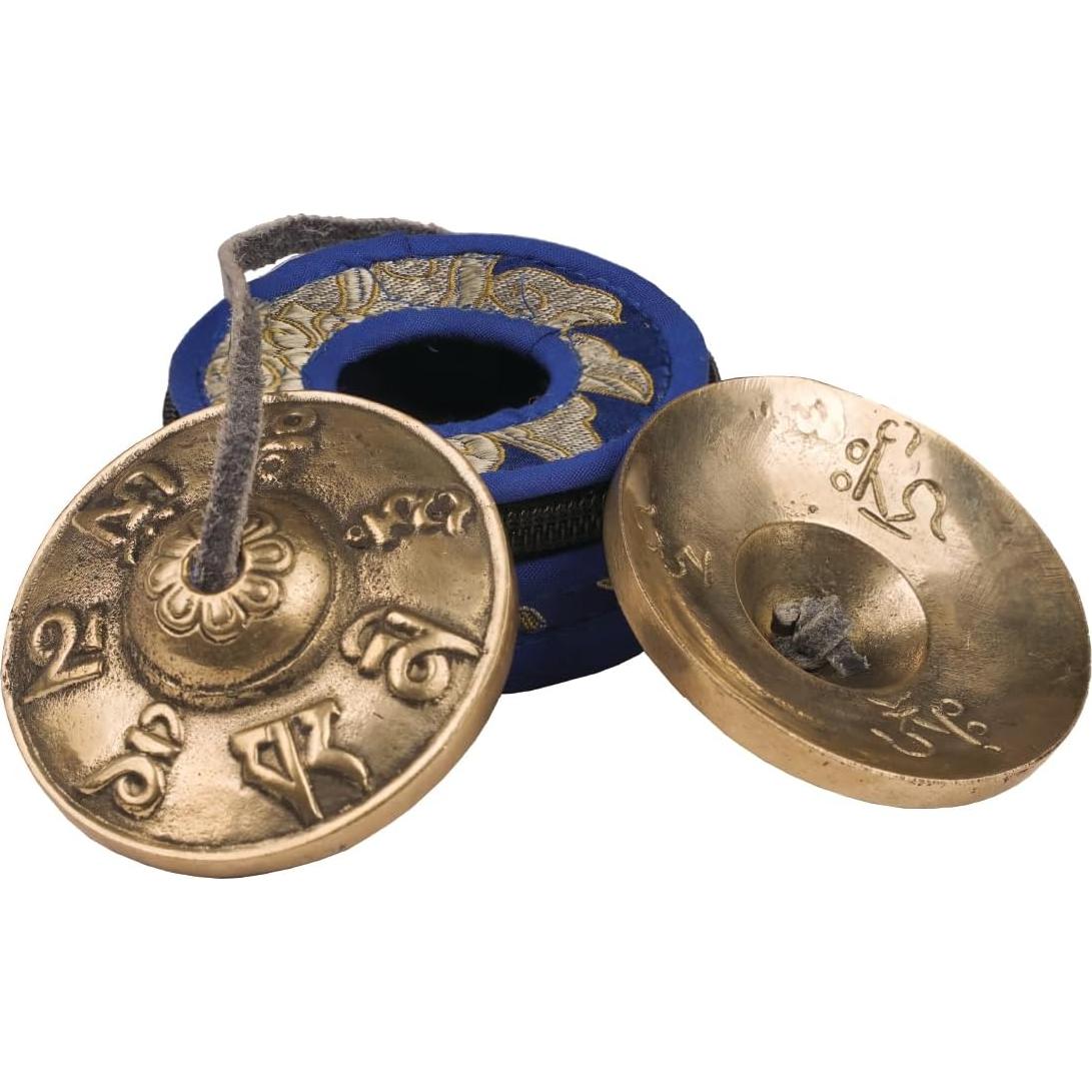 Campanas Tingsha Tipitaka de Bronce 6.5 cm para Meditación
