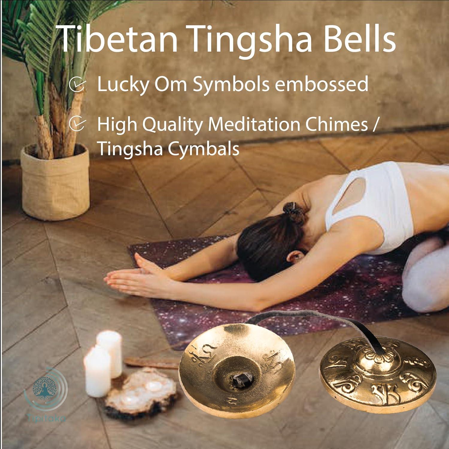 Campanas Tingsha Tipitaka de Bronce 6.5 cm para Meditación