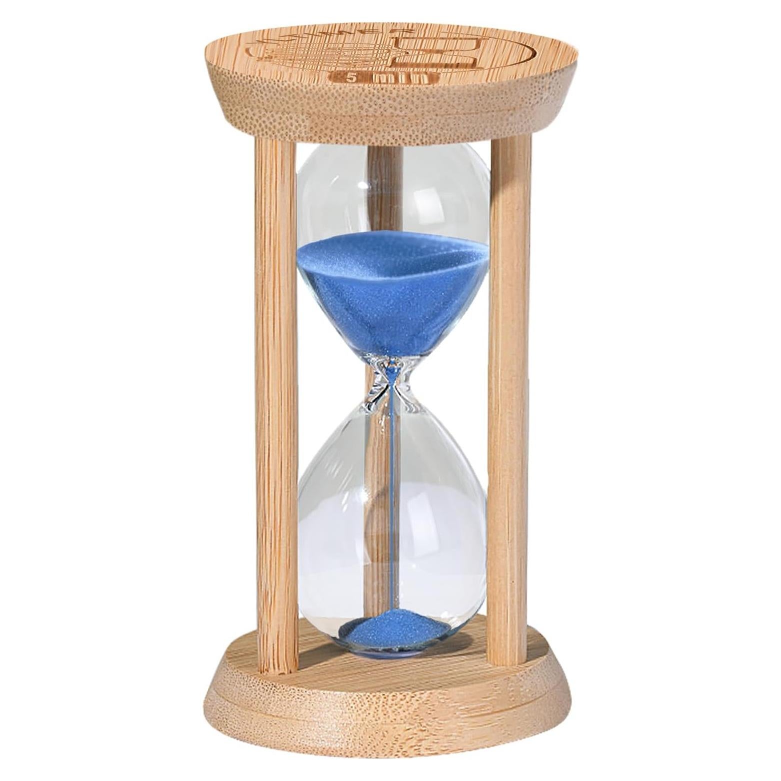 Reloj de Arena de Madera 5 Minutos YLTIMER Azul Decorativo