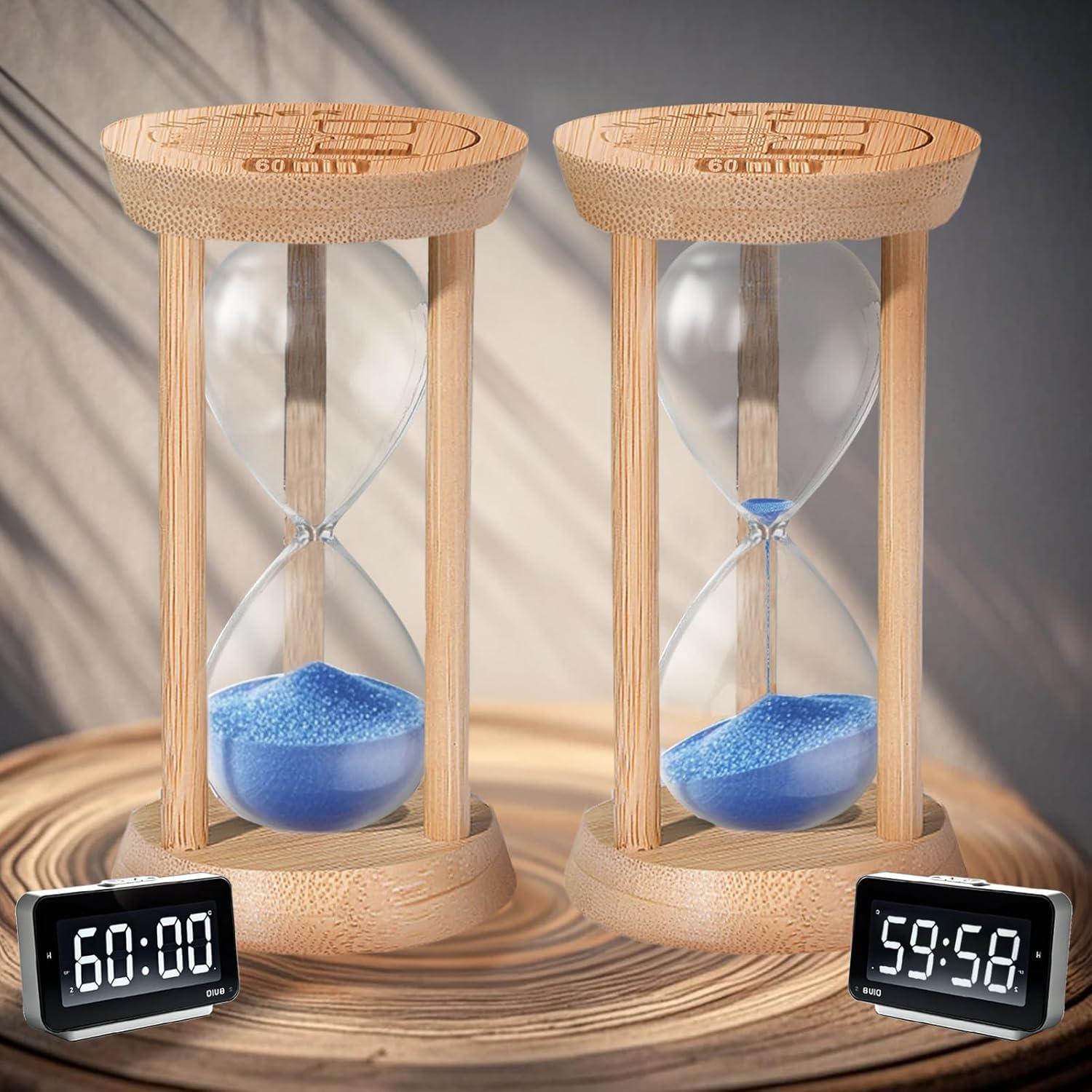 Reloj de Arena de Madera 5 Minutos YLTIMER Azul Decorativo