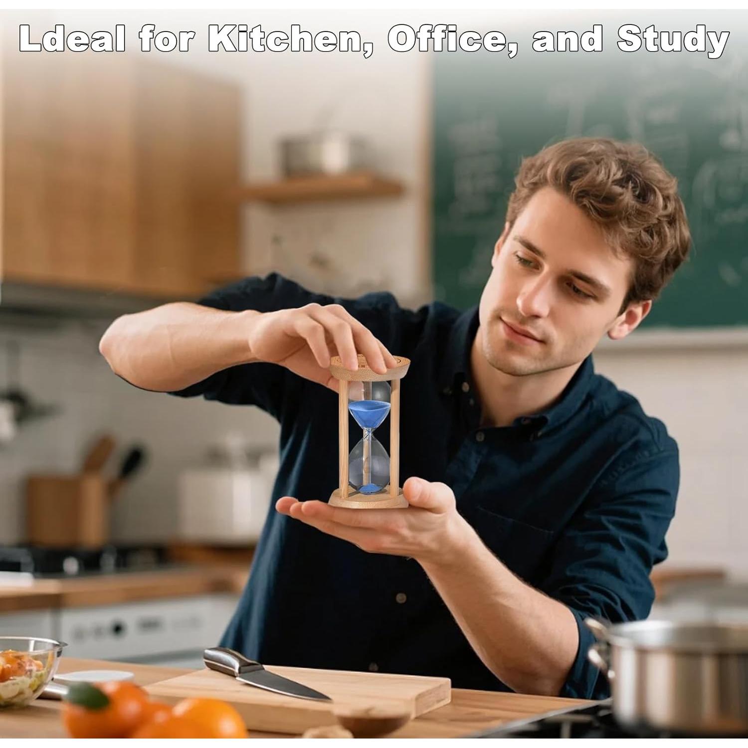 Reloj de Arena de Madera 5 Minutos YLTIMER Azul Decorativo