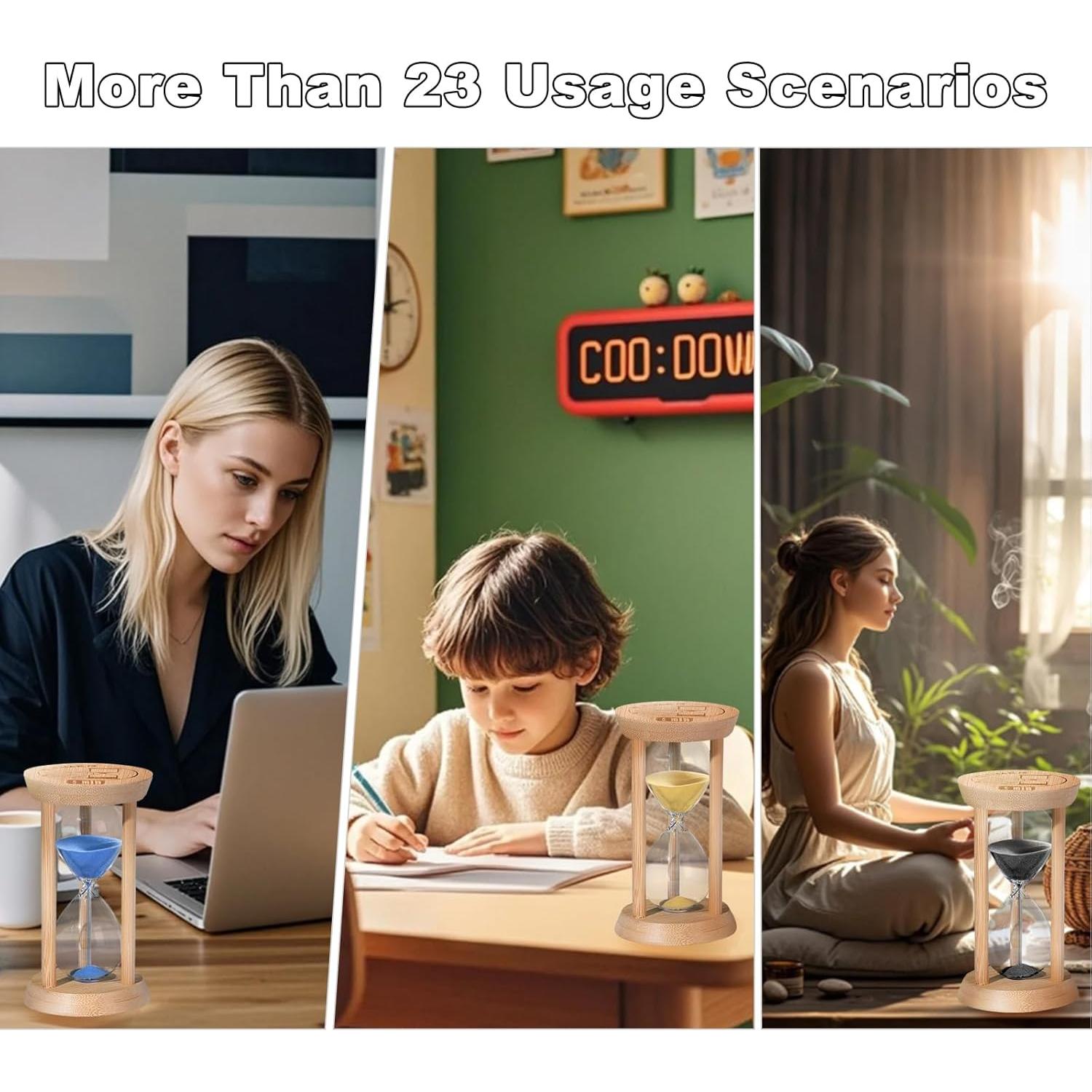 Reloj de Arena de Madera 5 Minutos YLTIMER Azul Decorativo