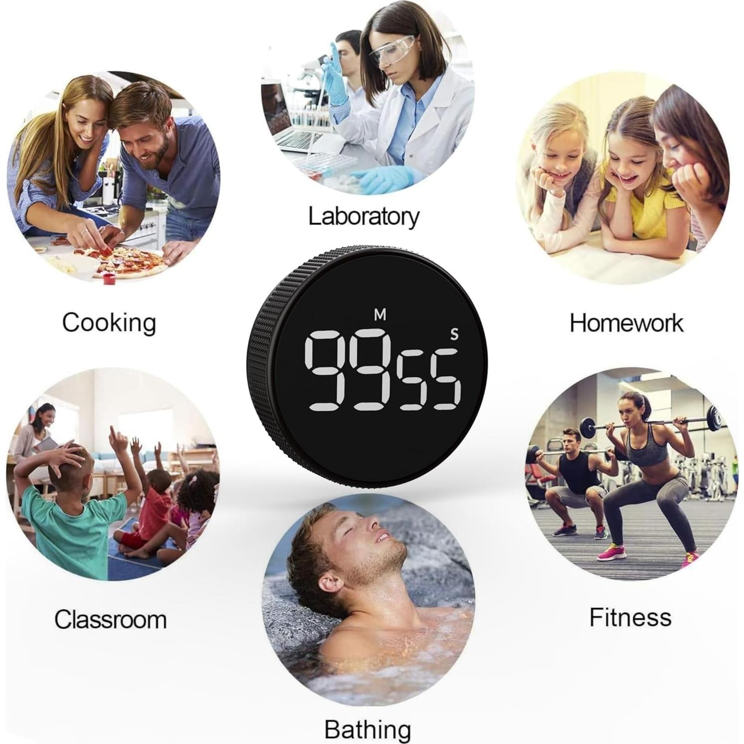 Temporizador Digital Magnético BOSAI para Cocina y Aula - Silencioso