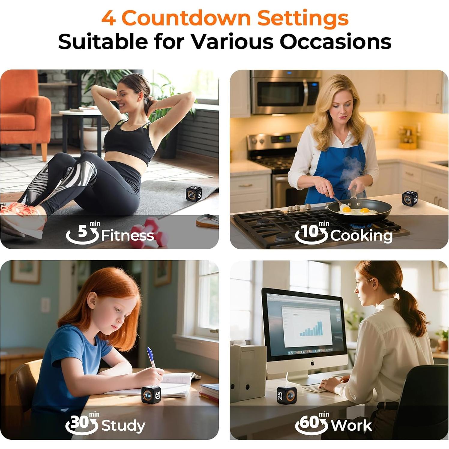 Temporizador Pomodoro EooCoo Recargable 5/10/25/50 Min