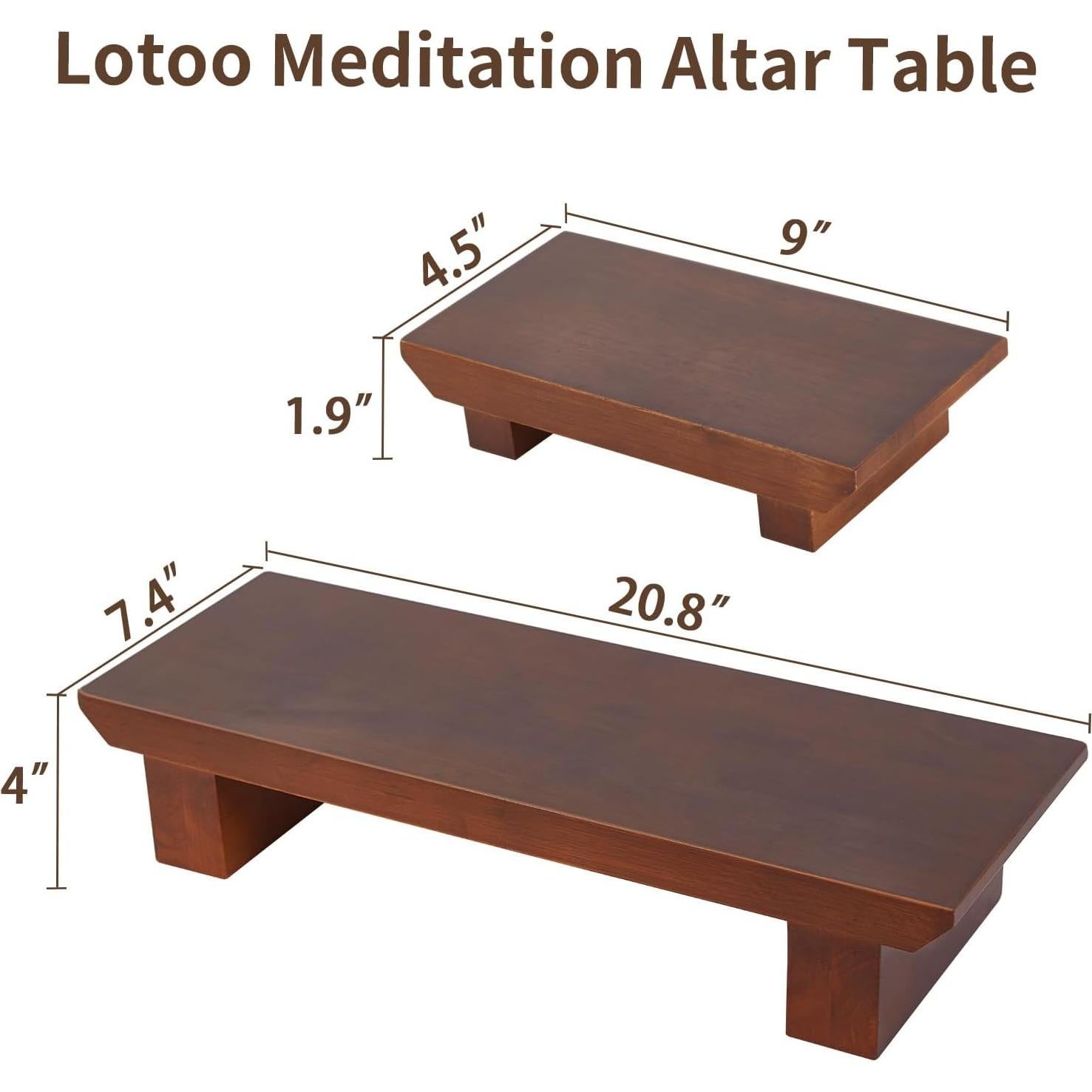Mesa de Altar de Meditación Lotoo de Madera 52.83x18.99cm