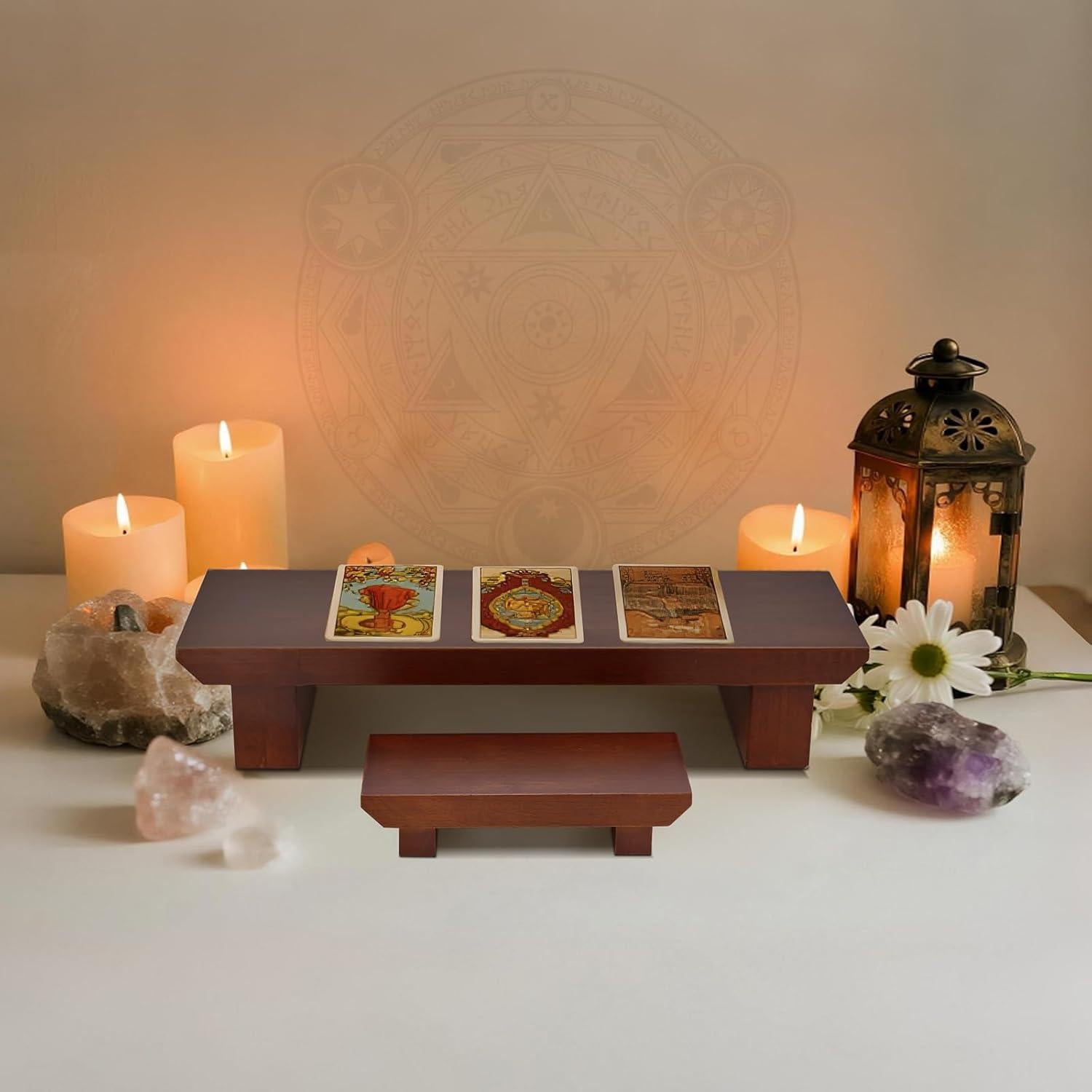 Mesa de Altar de Meditación Lotoo de Madera 52.83x18.99cm