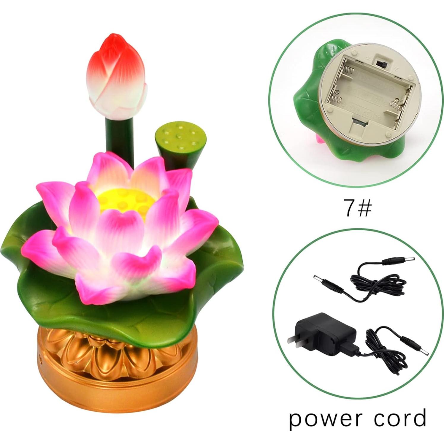 Lámpara de Loto Budista LED Feng Shui 9.8x9.8x14.2cm 2Pcs