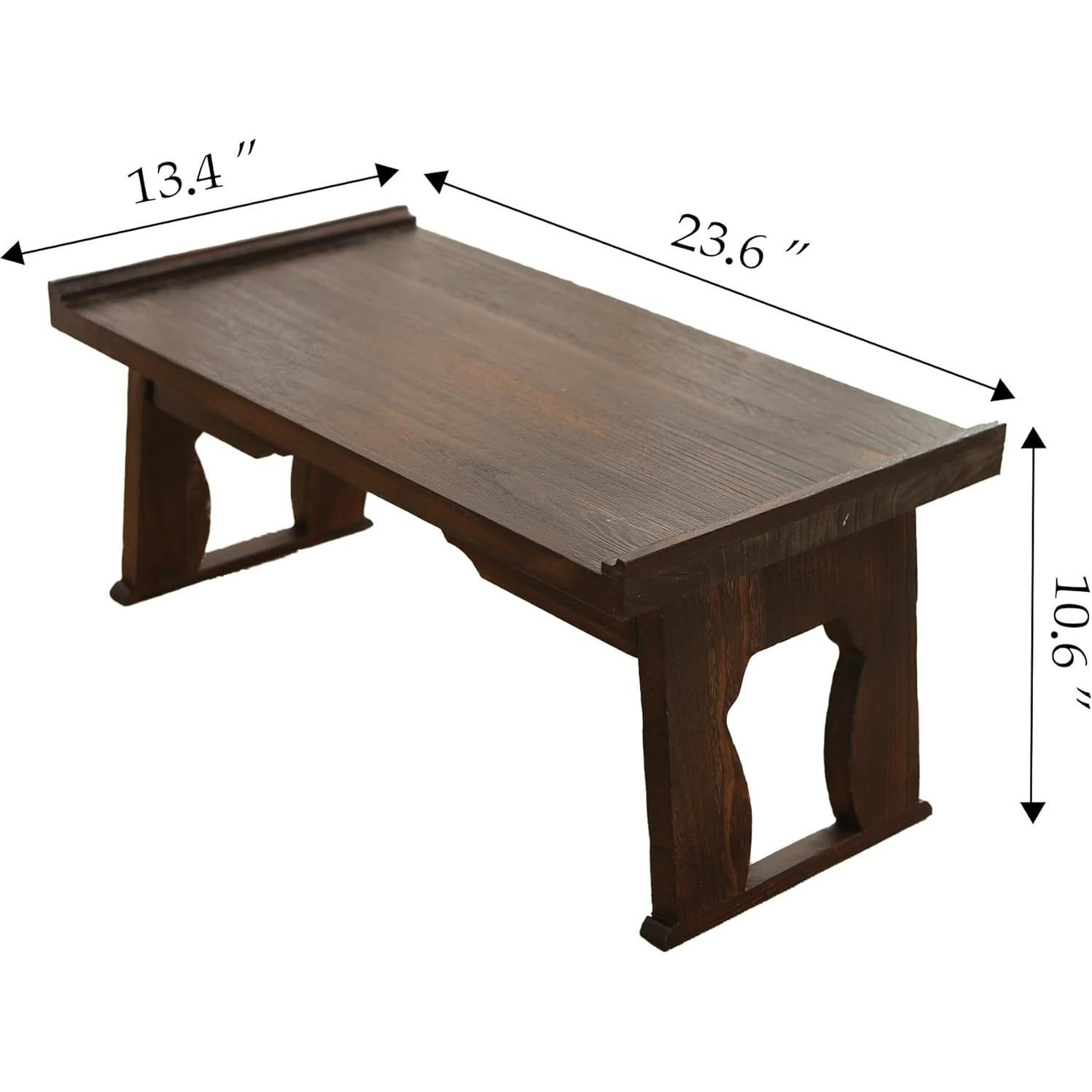 Mesa de Café Plegable Timwooly de Madera Nuez 60x34 cm