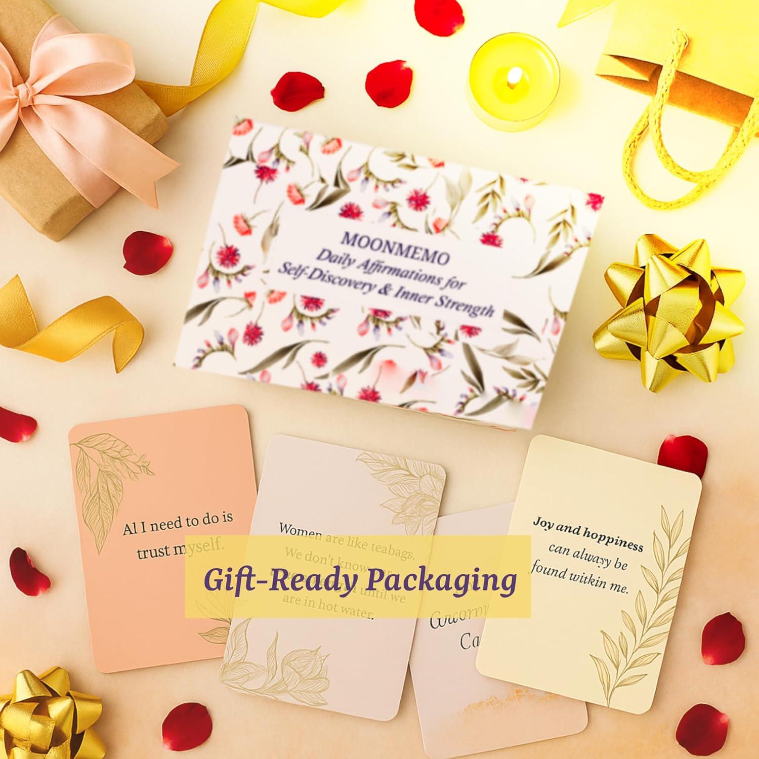 Tarjetas de Afirmaciones Positivas MoonMemo - 50 Tarjetas Multicolor