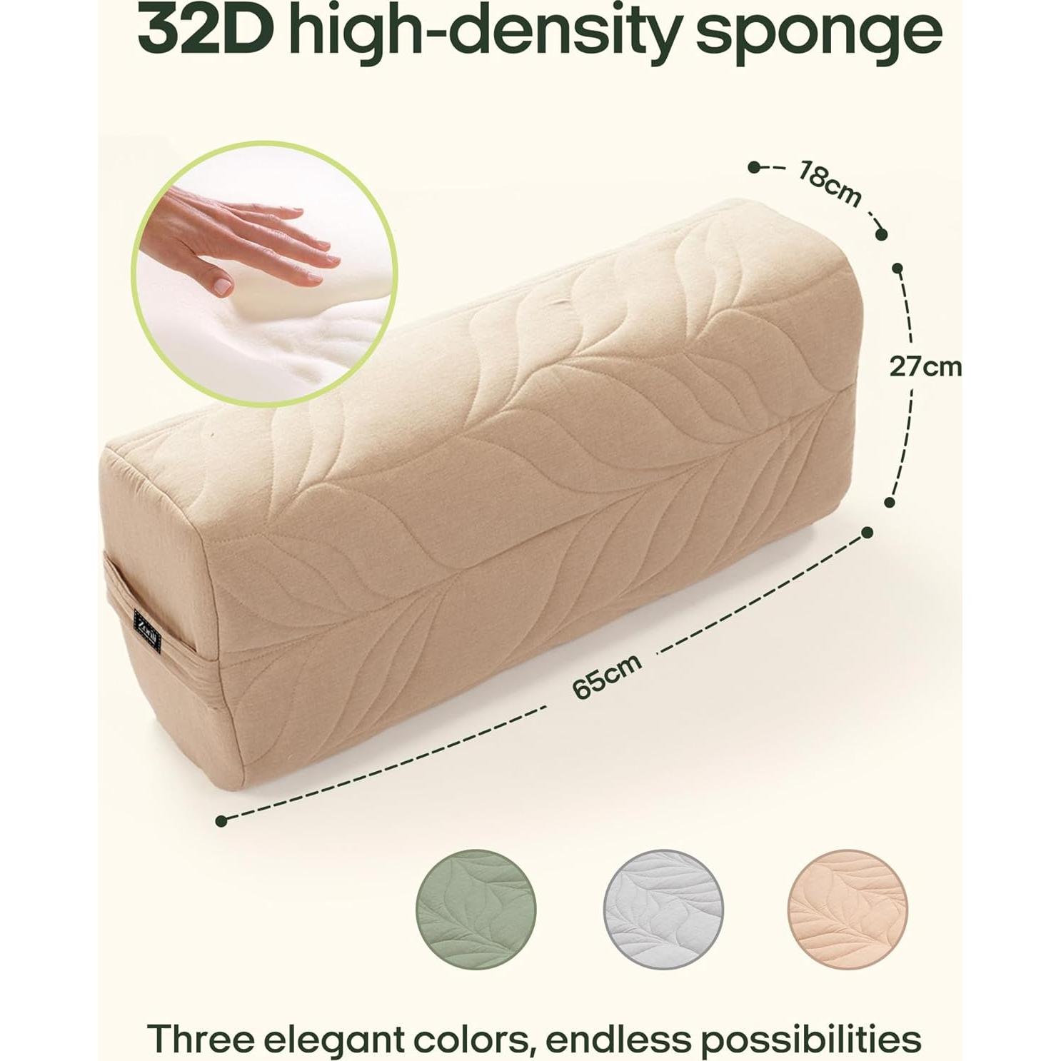 Almohada de Yoga ZonLi 66x28x18cm con Funda de Algodón