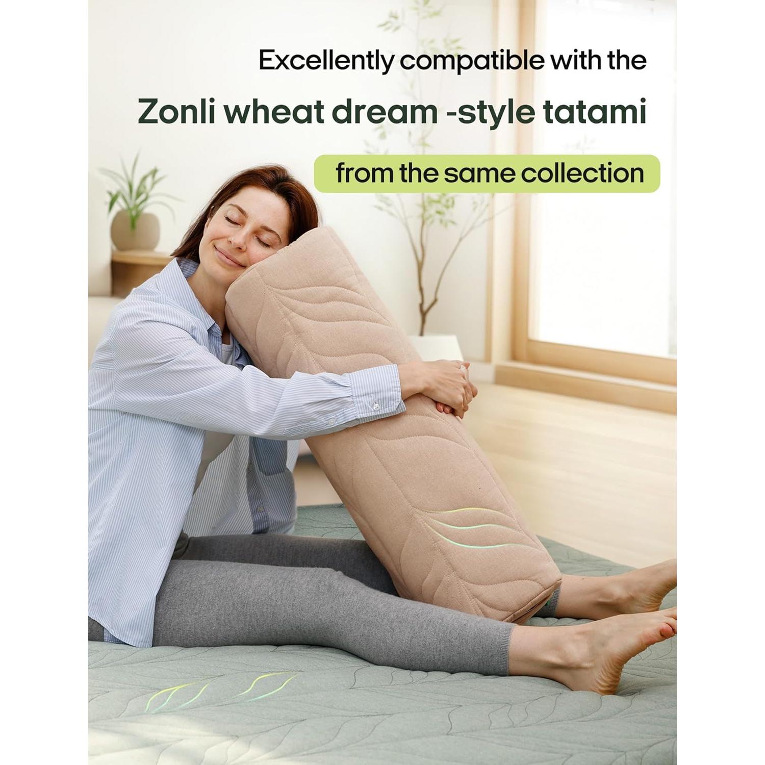 Almohada de Yoga ZonLi 66x28x18cm con Funda de Algodón