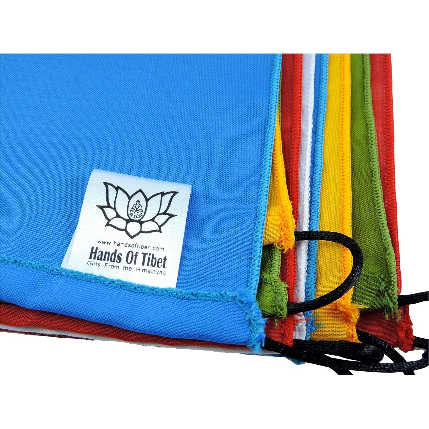 Juego de Banderas de Oración en Blanco - 10 Banderas Tibetanas