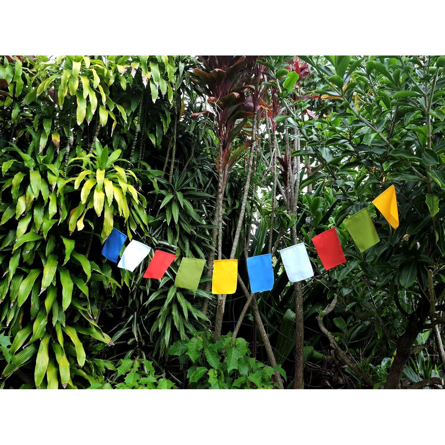 Juego de Banderas de Oración en Blanco - 10 Banderas Tibetanas