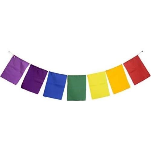 Juego de 7 Banderas de Oración en Blanco para Chakras