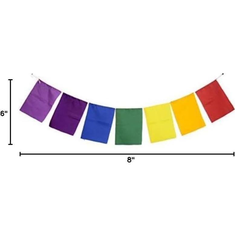 Juego de 7 Banderas de Oración en Blanco para Chakras