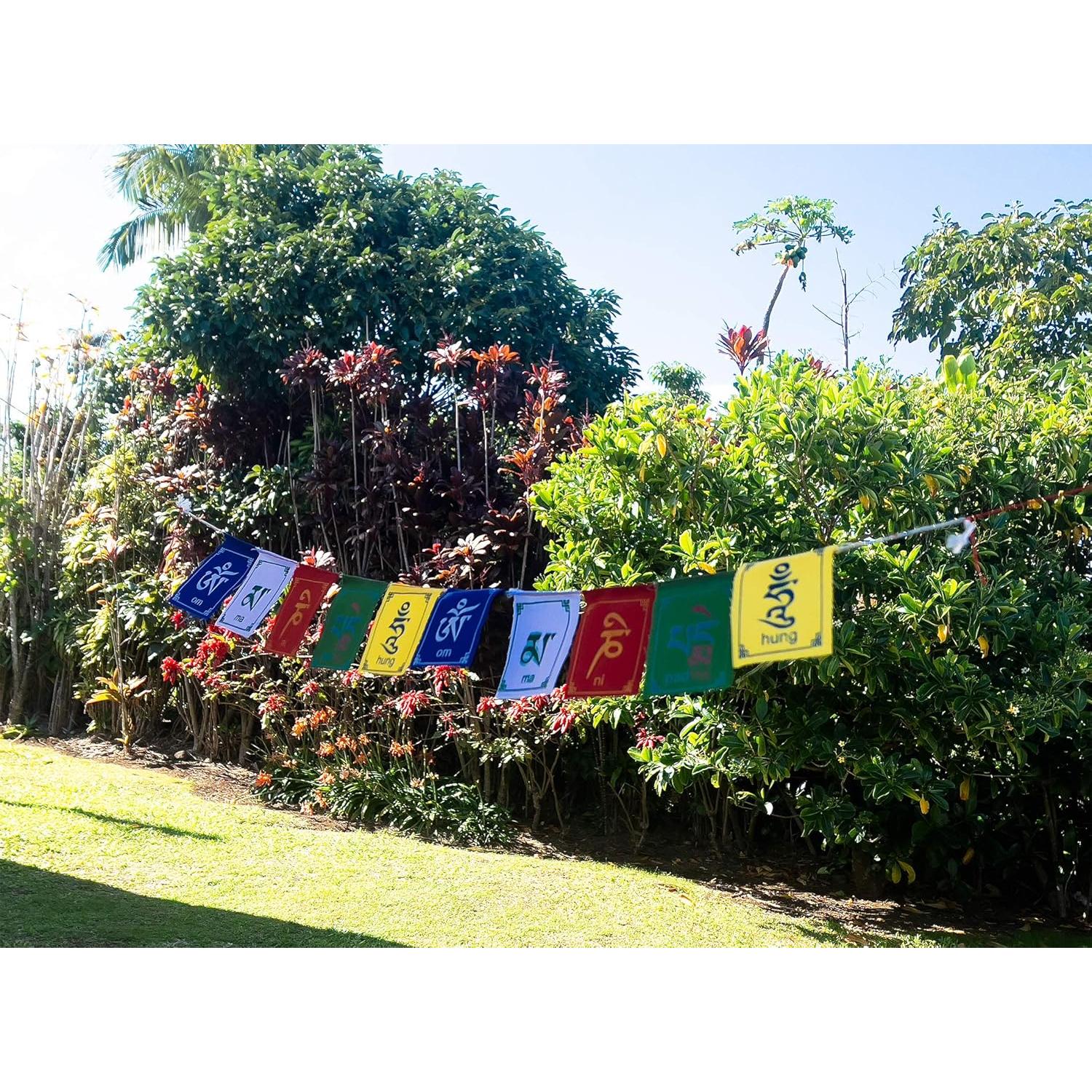Set de 10 Banderas de Oración Tibetanas Mini Om Mani - Nepal