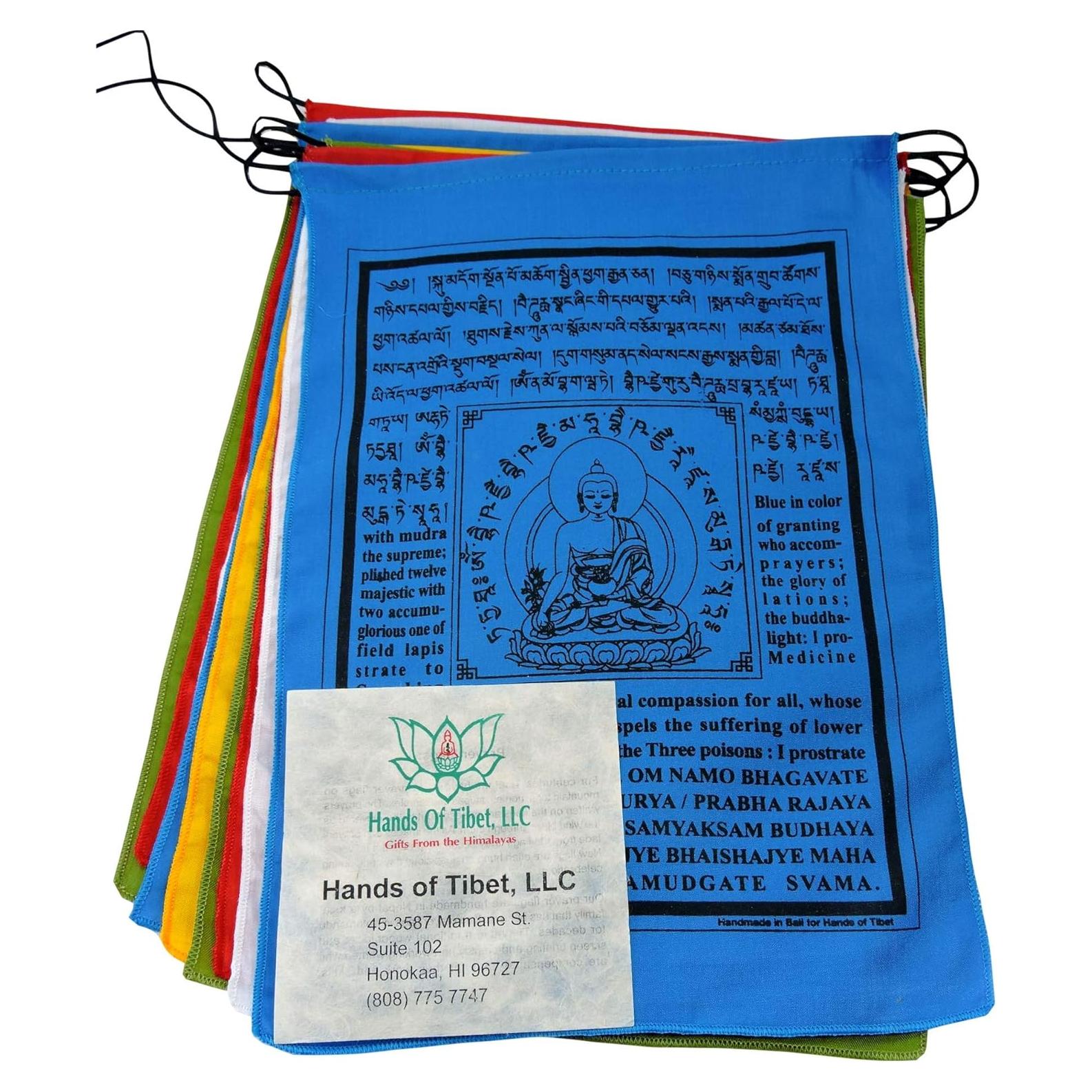 Banderas de Oración Buda de Medicina Algodón Hechas a Mano 22x30 cm