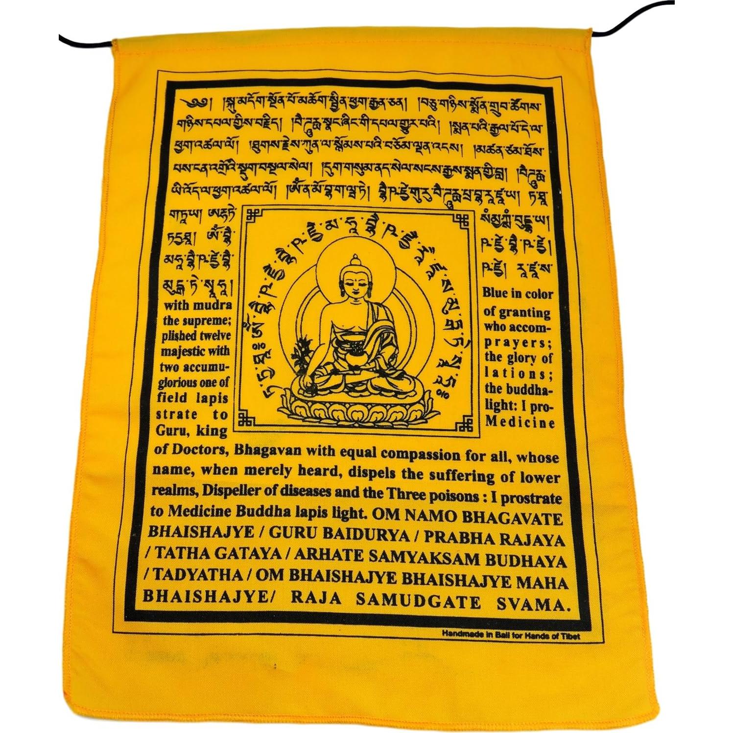 Banderas de Oración Buda de Medicina Algodón Hechas a Mano 22x30 cm