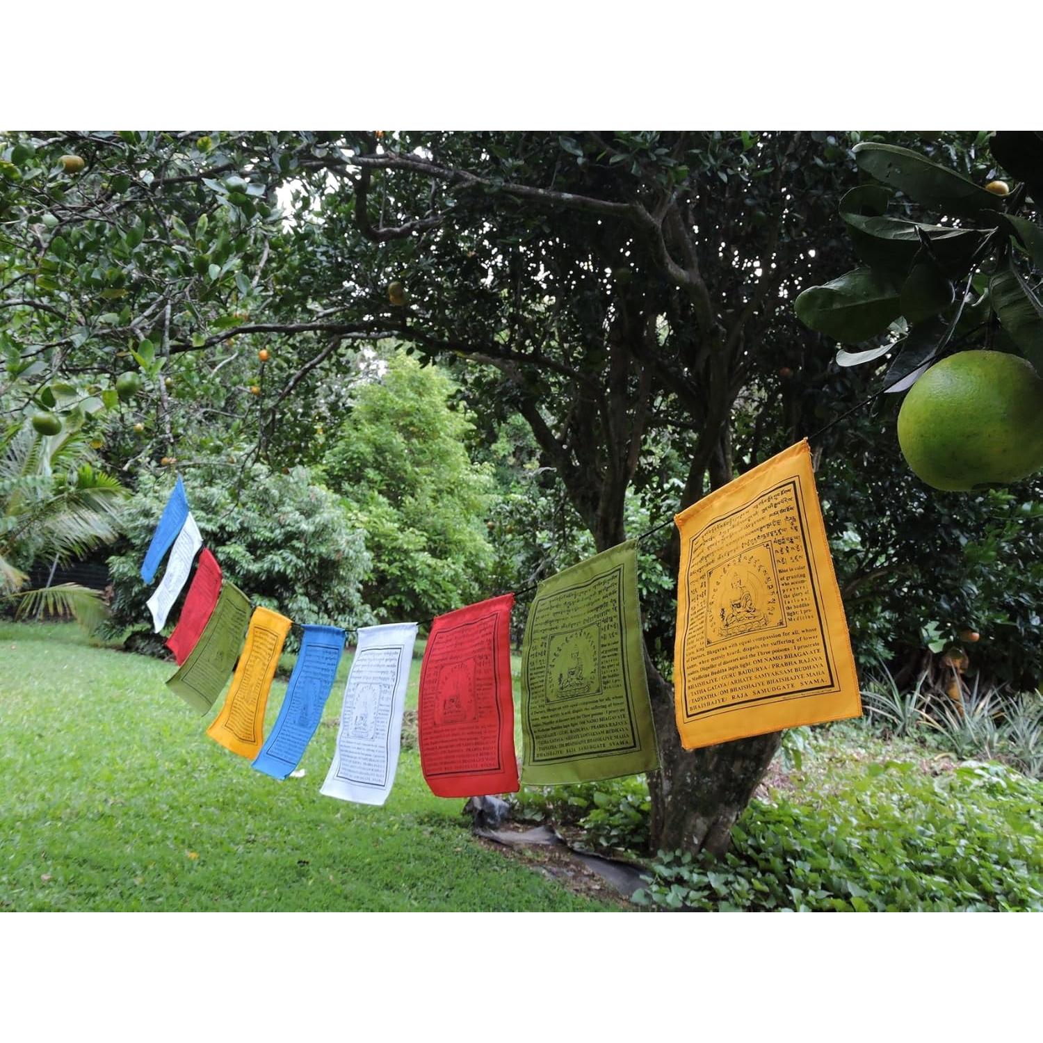 Banderas de Oración Buda de Medicina Algodón Hechas a Mano 22x30 cm