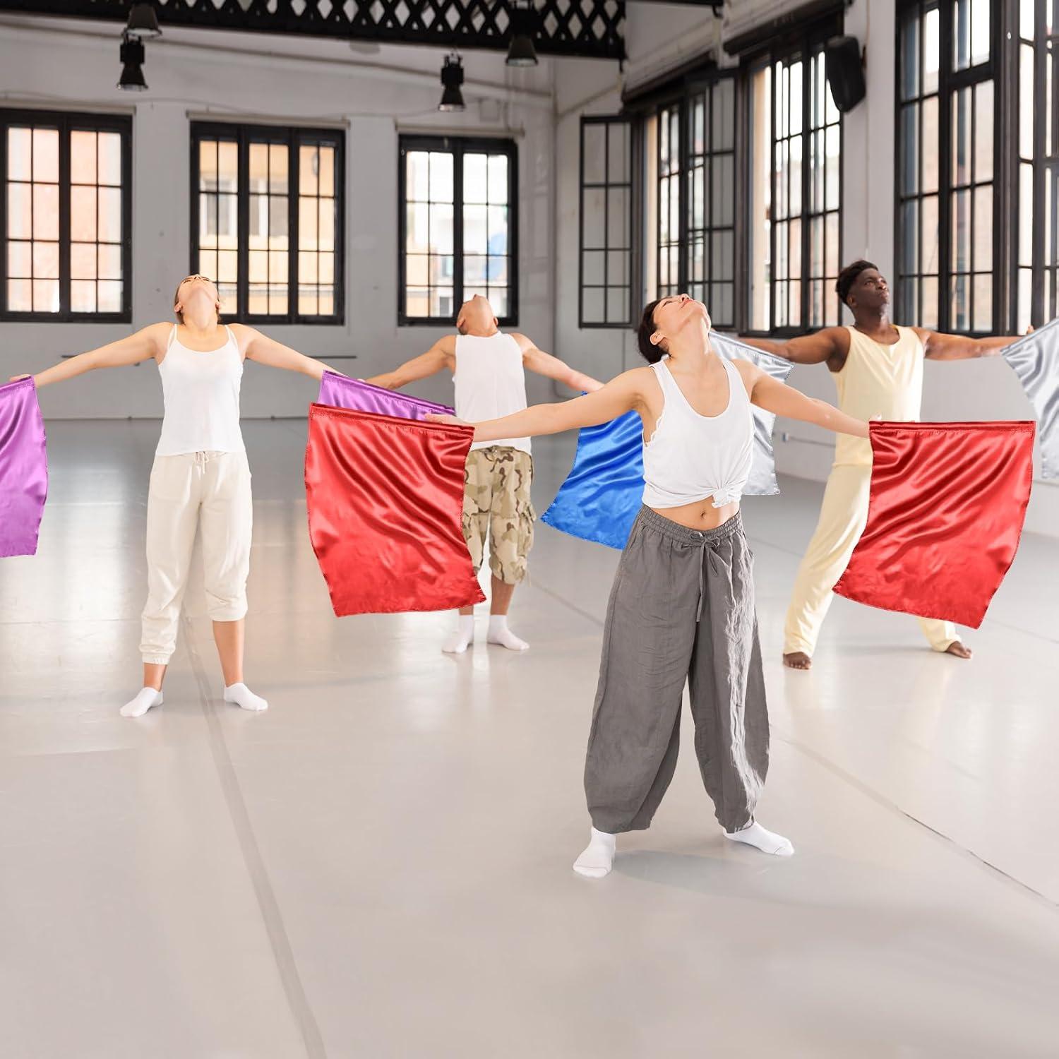 10 Banderas de Danza de Alabanza Mindsoft con Varilla Ajustable