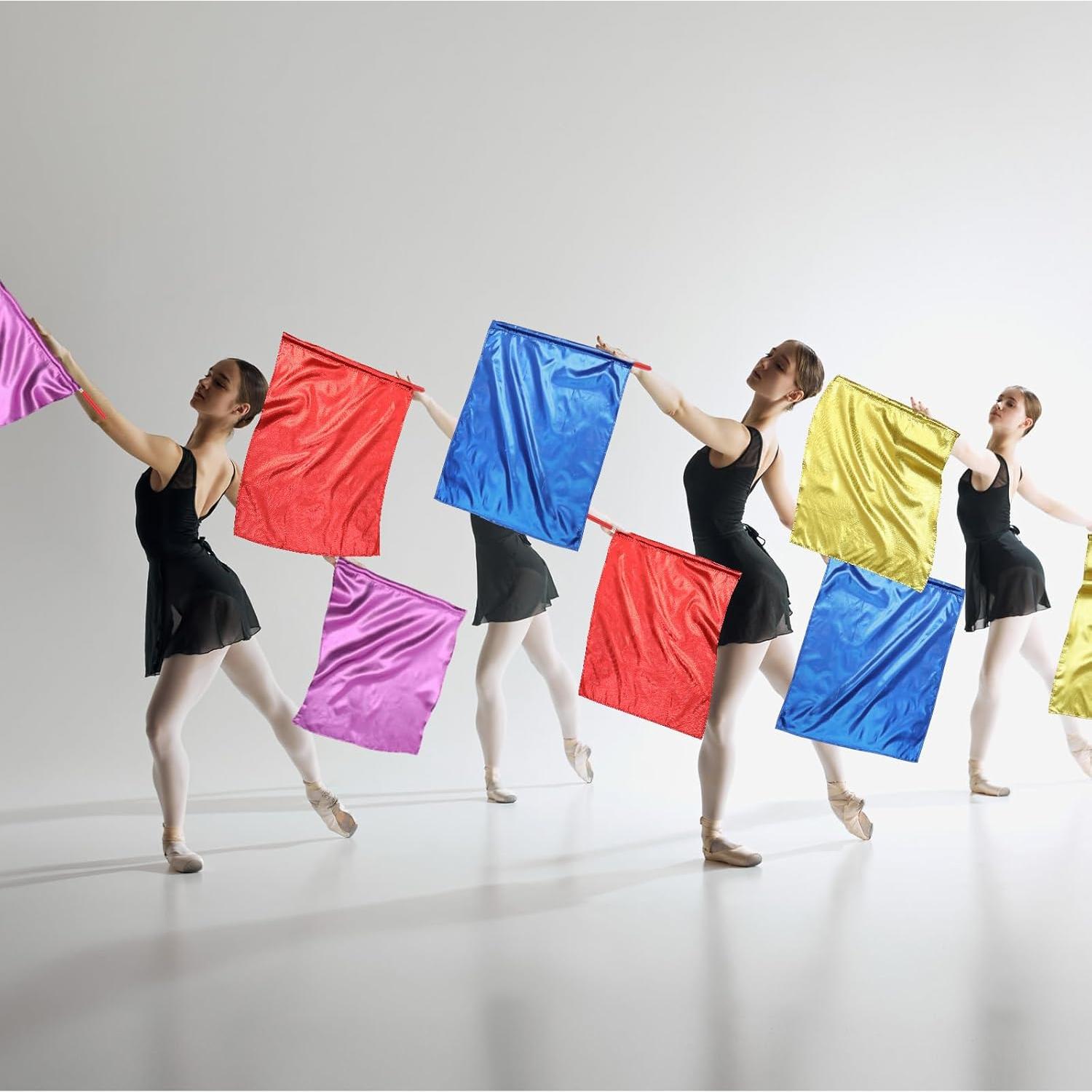 10 Banderas de Danza de Alabanza Mindsoft con Varilla Ajustable