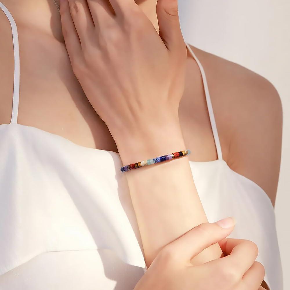 Pulsera de Chakra Arcoíris para Mujeres - Cristales Sanadores