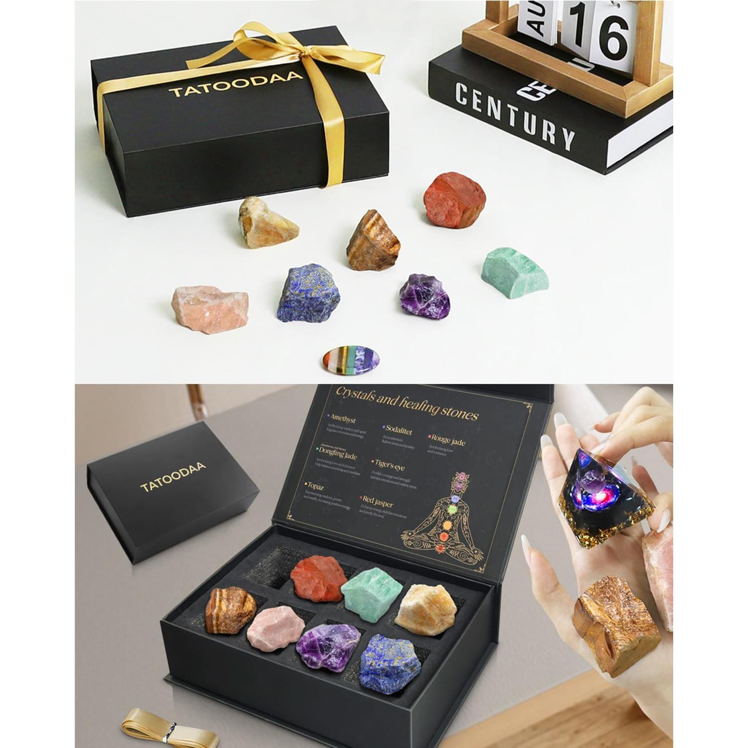 Conjunto de Cristales Sanadores TATOODAA 7 Chakras 5.1-6.4 cm