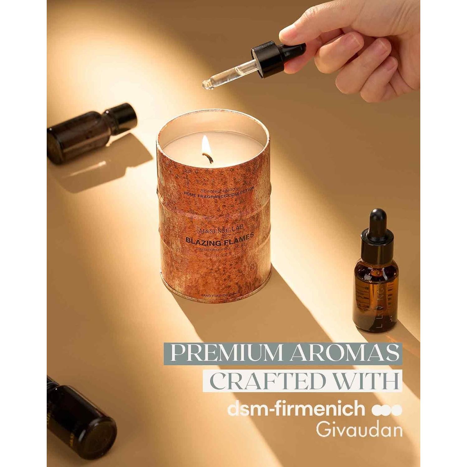 Vela Aromática M&SENSE Llamas Ardientes 320g - Alivio Estrés