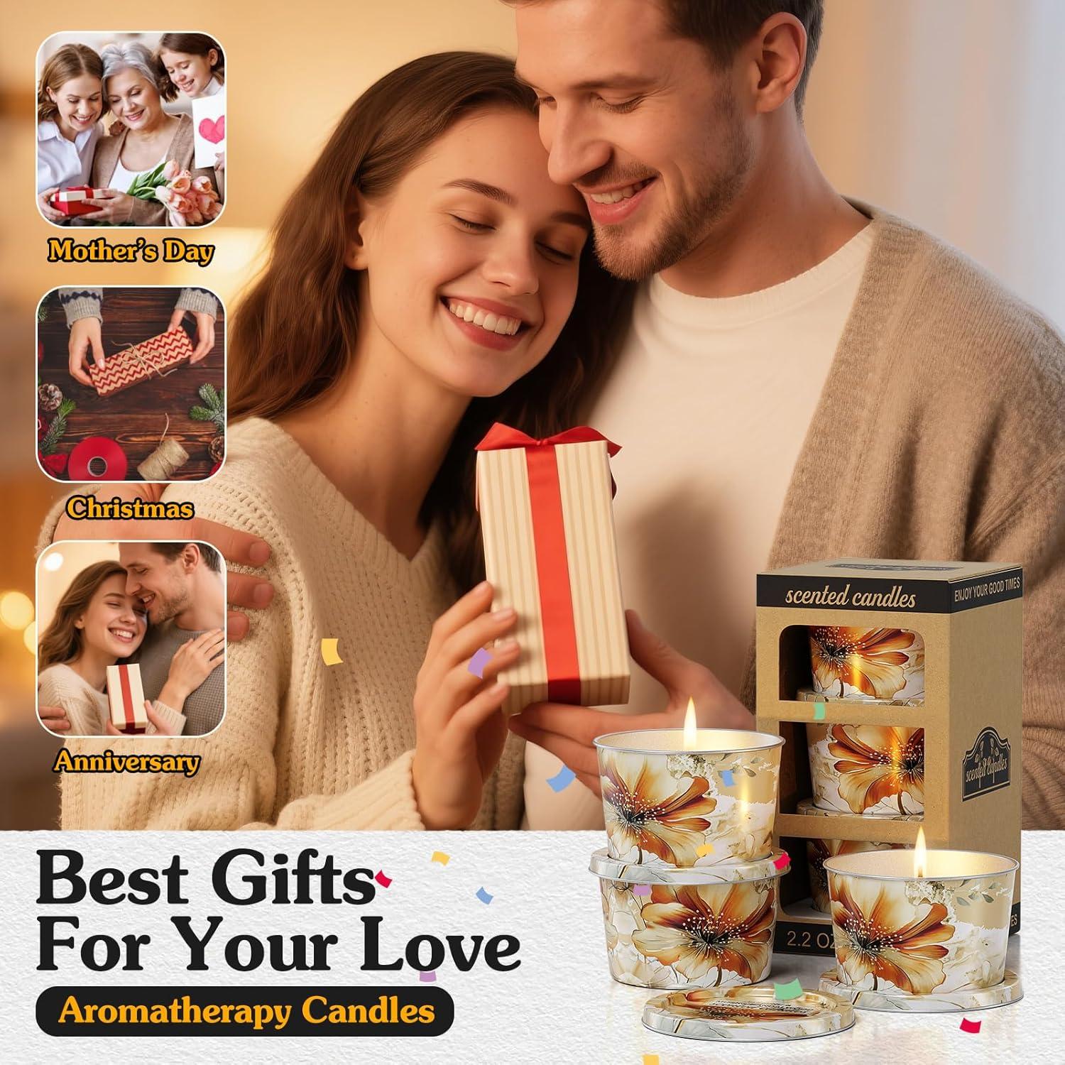 Juego de Velas Aromáticas Vortixx - 3 Paquetes 62g Jazmín, Almizcle, Sándalo