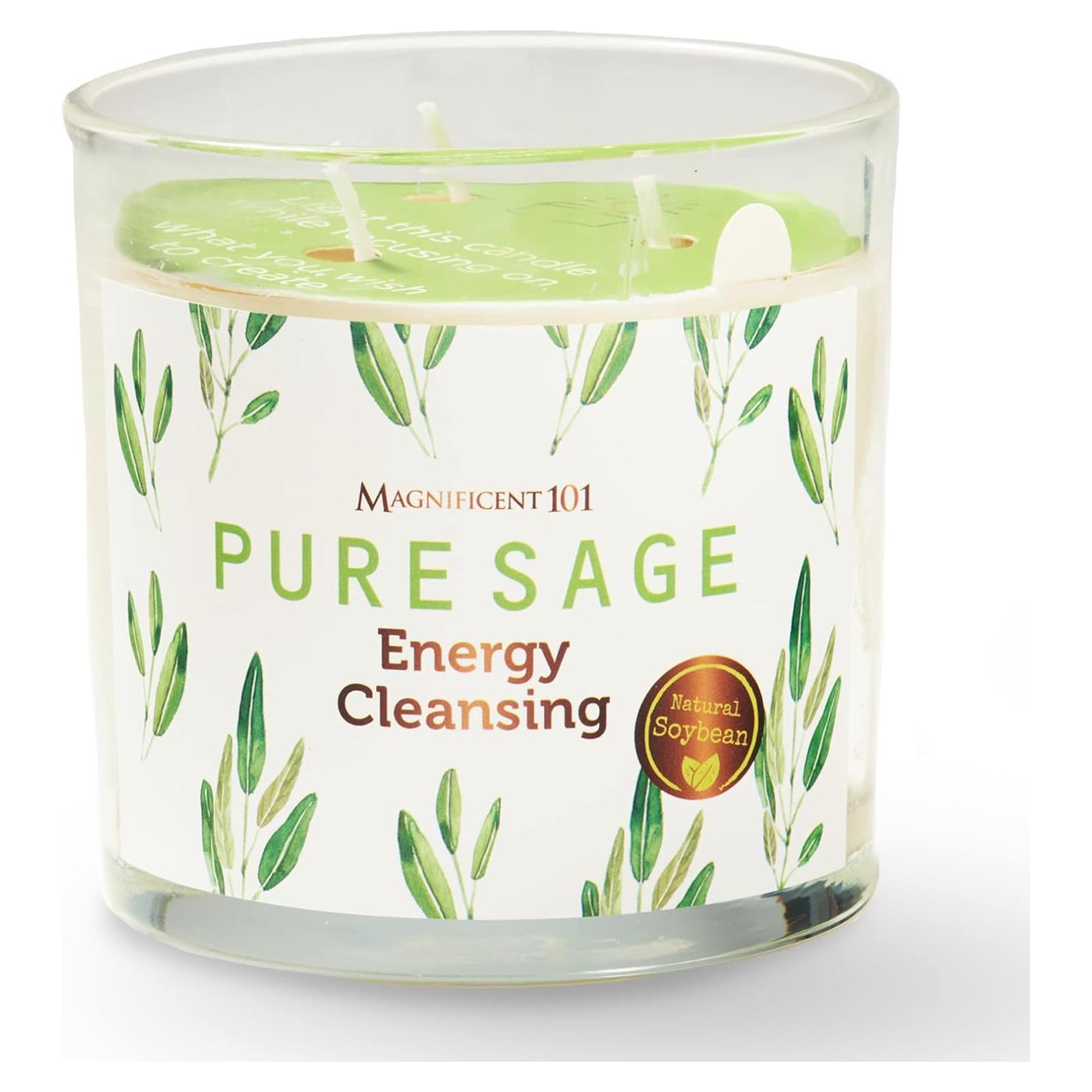 Vela de Aromaterapia Salvia Pura Magnífico 101 397g Cera Soja