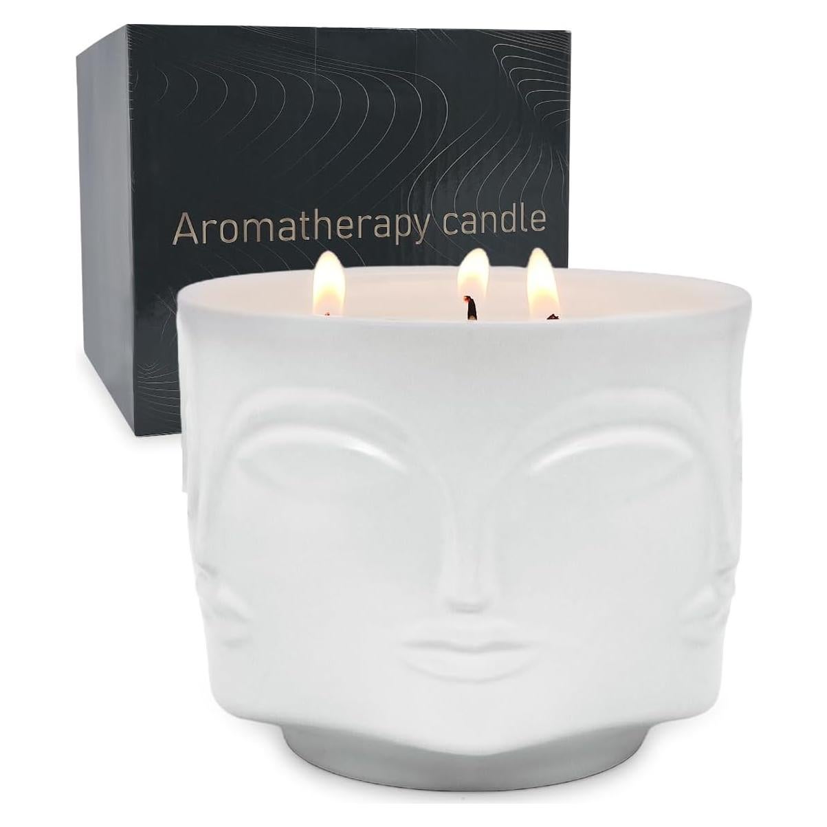 Vela Aromática de Vainilla 20oz 3 Mechas Calm-Life Blanca