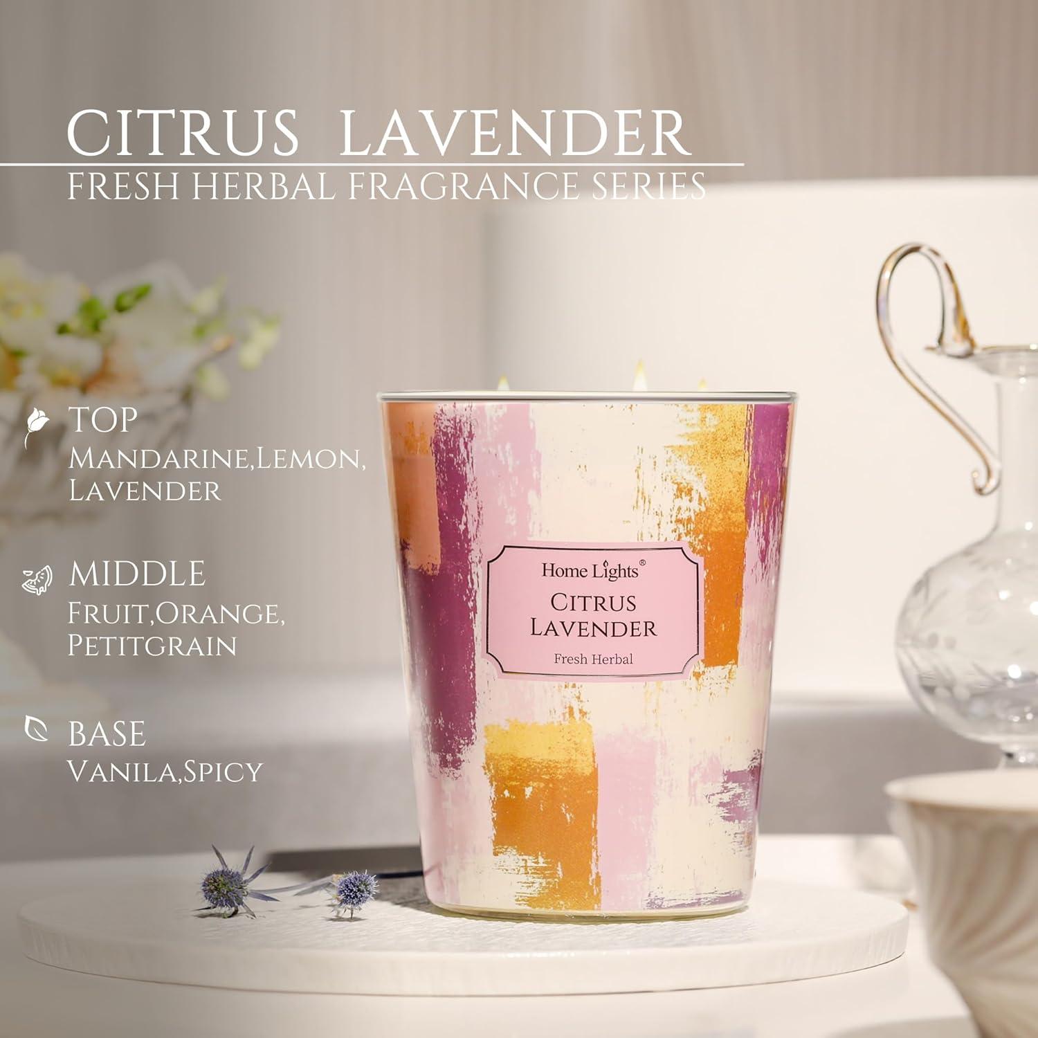 Vela Aromática de Soja HomeLights 34oz Cítricos y Lavanda