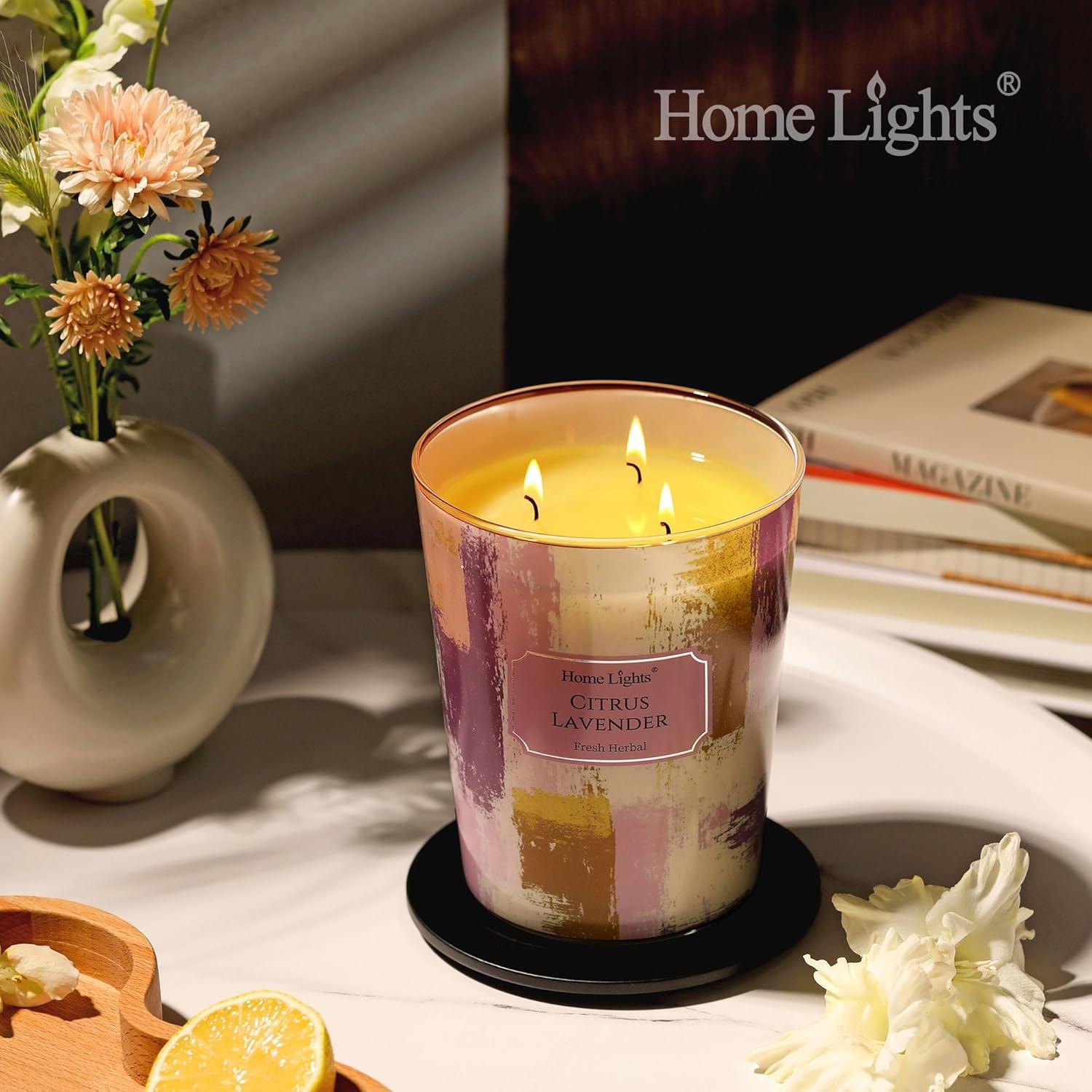 Vela Aromática de Soja HomeLights 34oz Cítricos y Lavanda