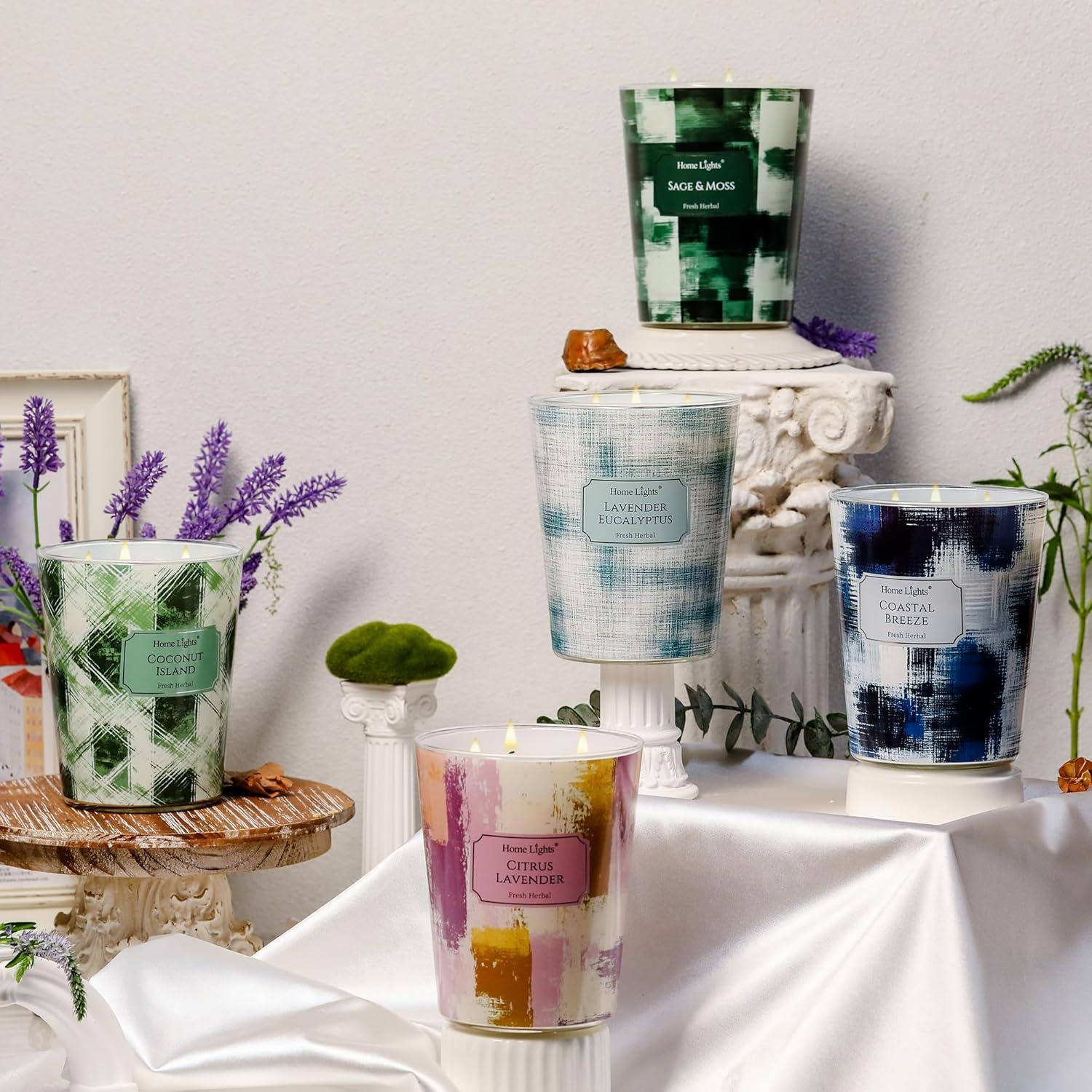 Vela Aromática de Soja HomeLights 34oz Cítricos y Lavanda