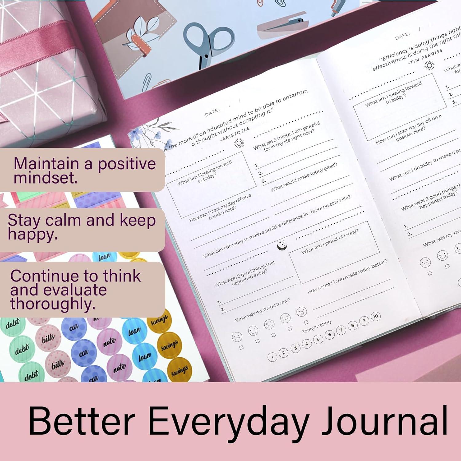 Diario de Gratitud Rosa Carta Lusso A5 con 6 Pegatinas