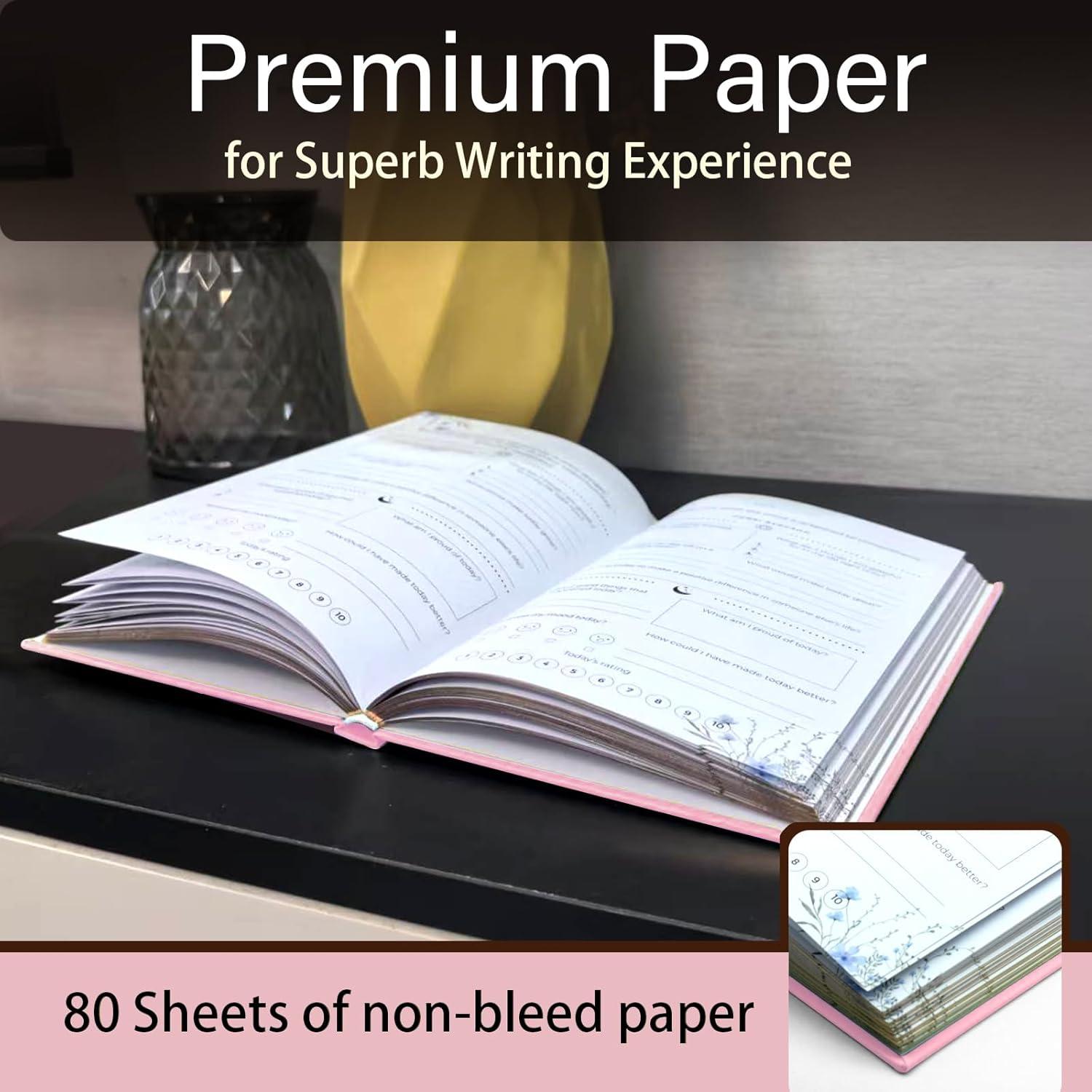 Diario de Gratitud Rosa Carta Lusso A5 con 6 Pegatinas