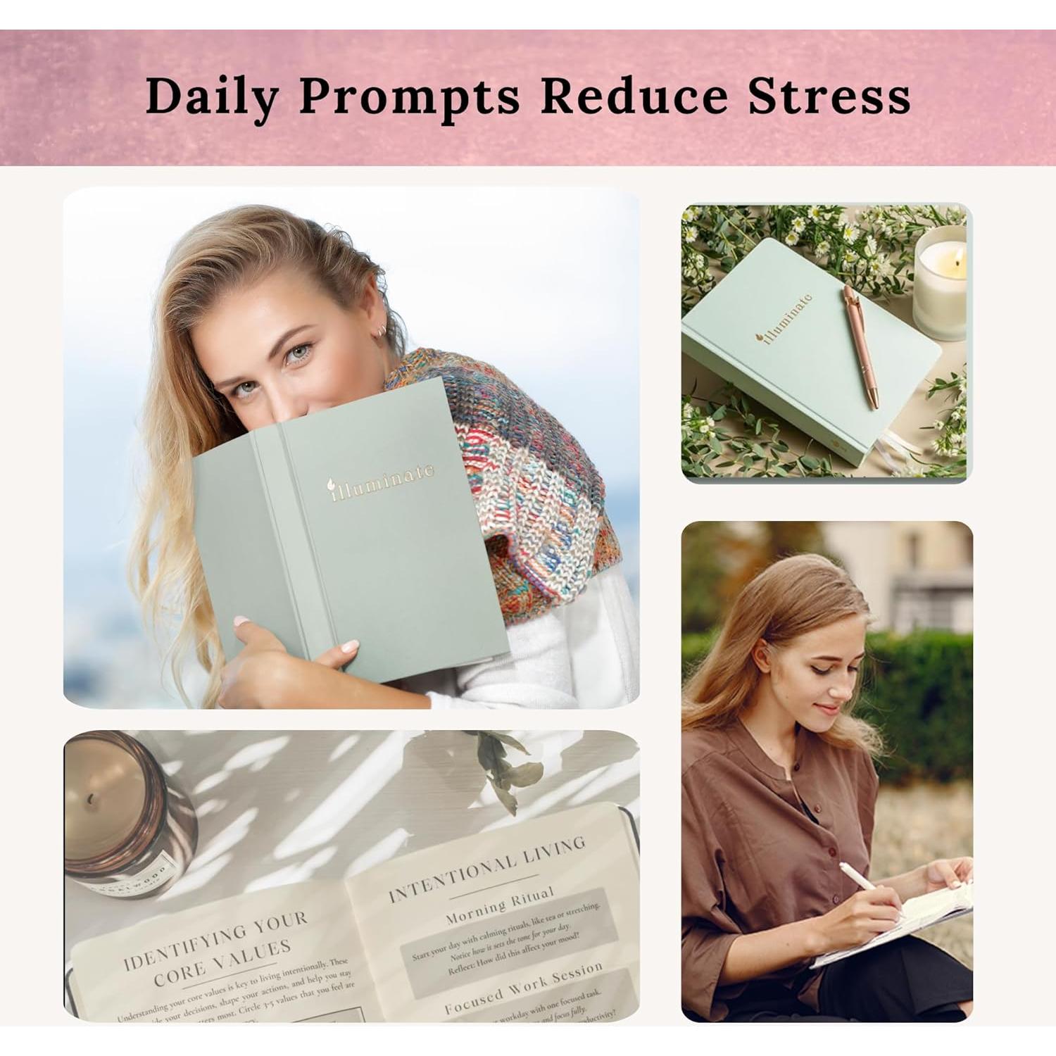 Diario de Salud Mental para Mujeres Burn Bright, Tapa Dura Lino