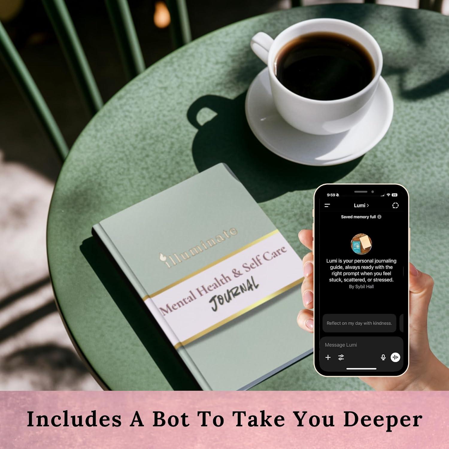 Diario de Salud Mental para Mujeres Burn Bright, Tapa Dura Lino