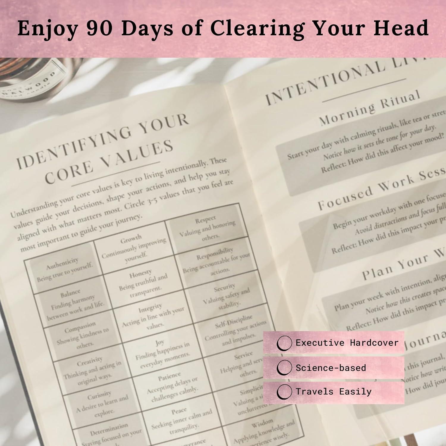 Diario de Salud Mental para Mujeres Burn Bright, Tapa Dura Lino