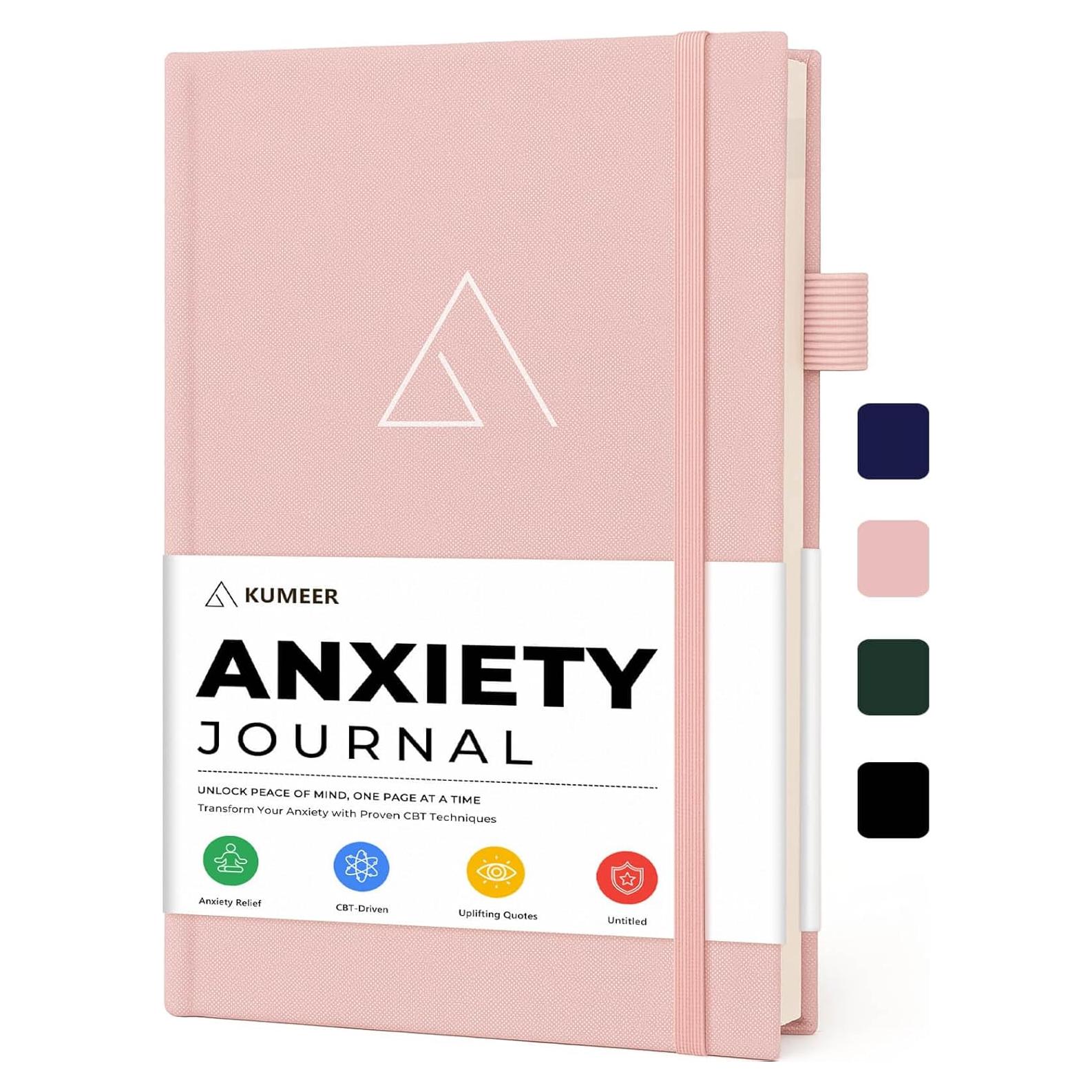 Diario Guiado de Ansiedad KUMEER - TCC y Mindfulness Rosa