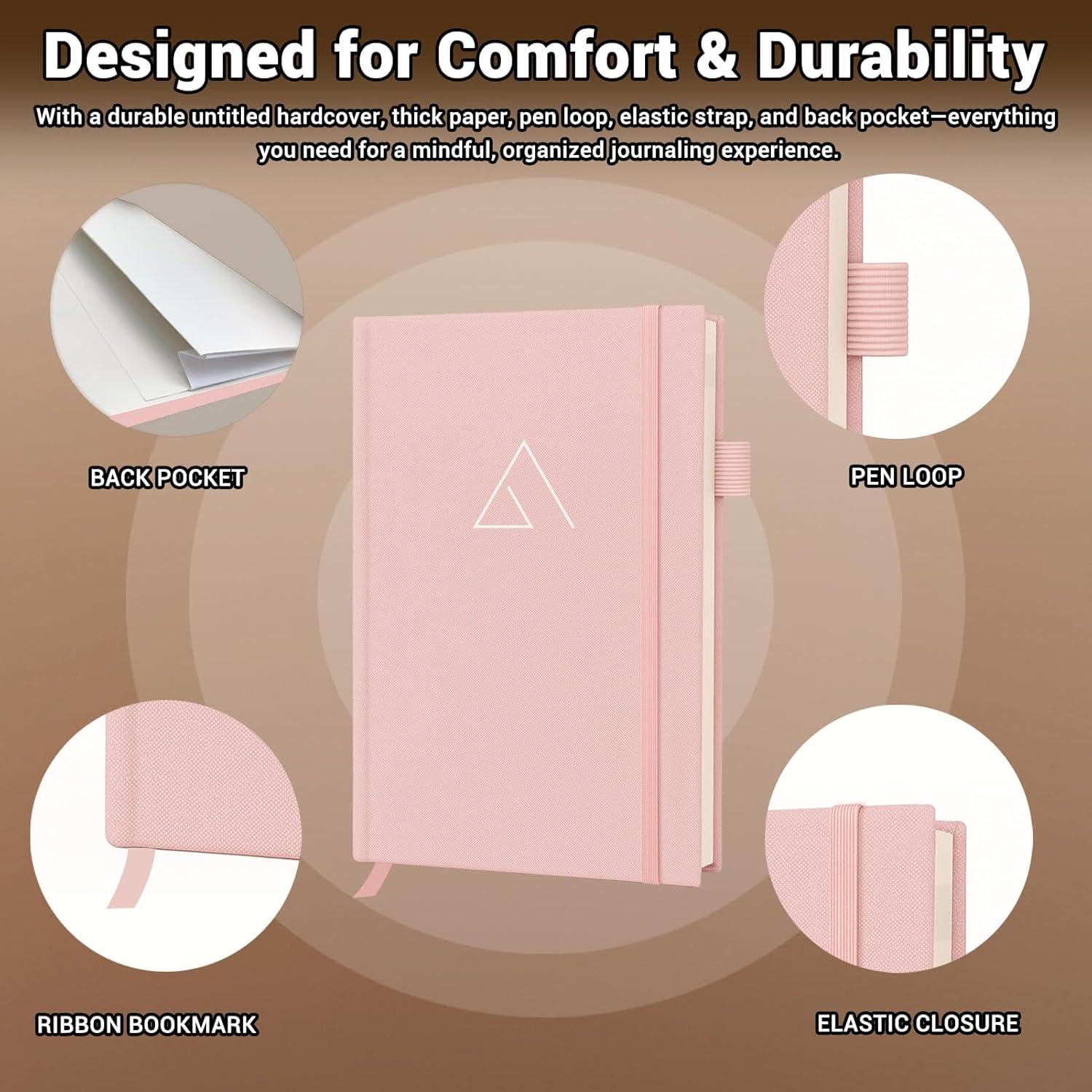 Diario Guiado de Ansiedad KUMEER - TCC y Mindfulness Rosa