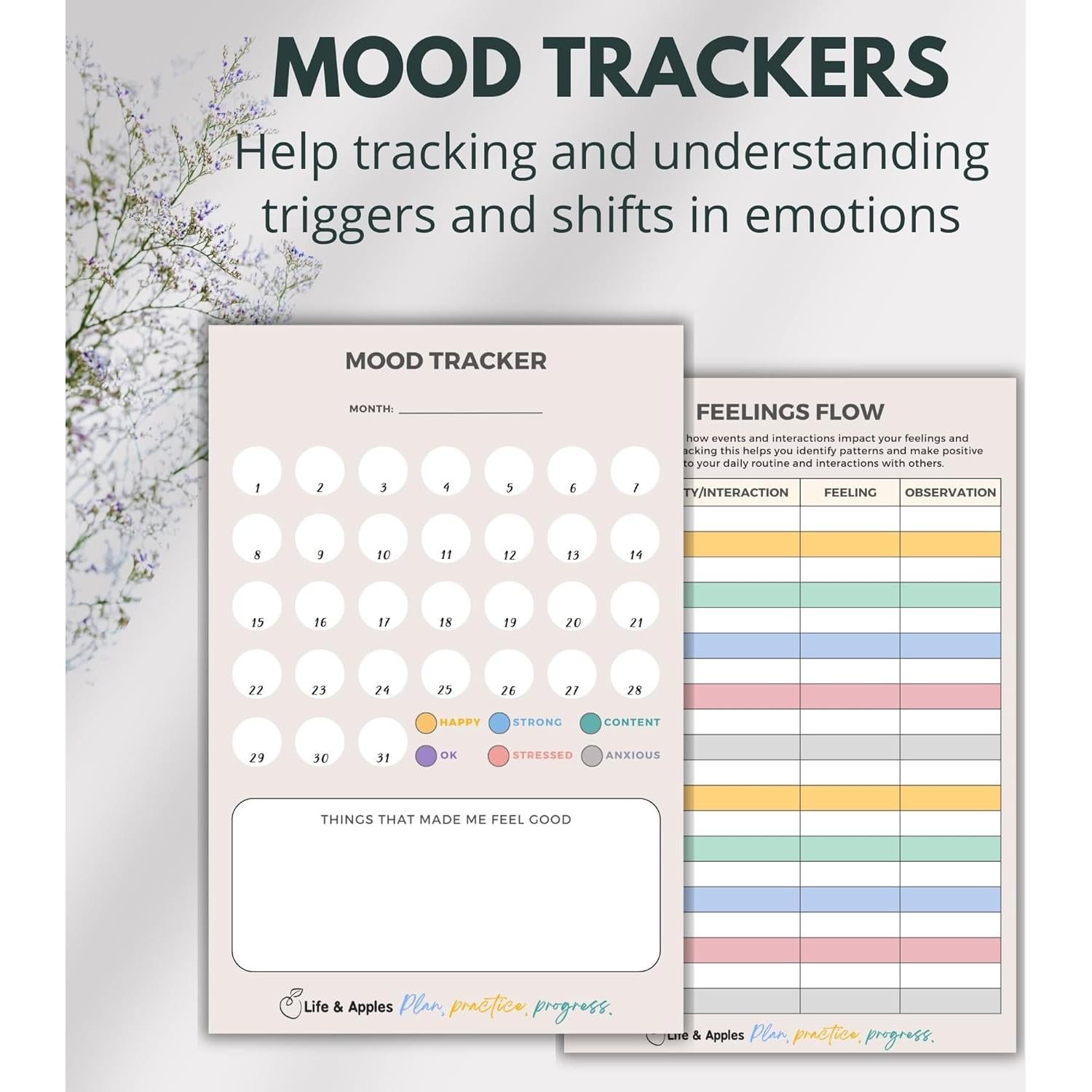Diario de Salud Mental Life & Apples A5 Oro Rosa - Autocuidado