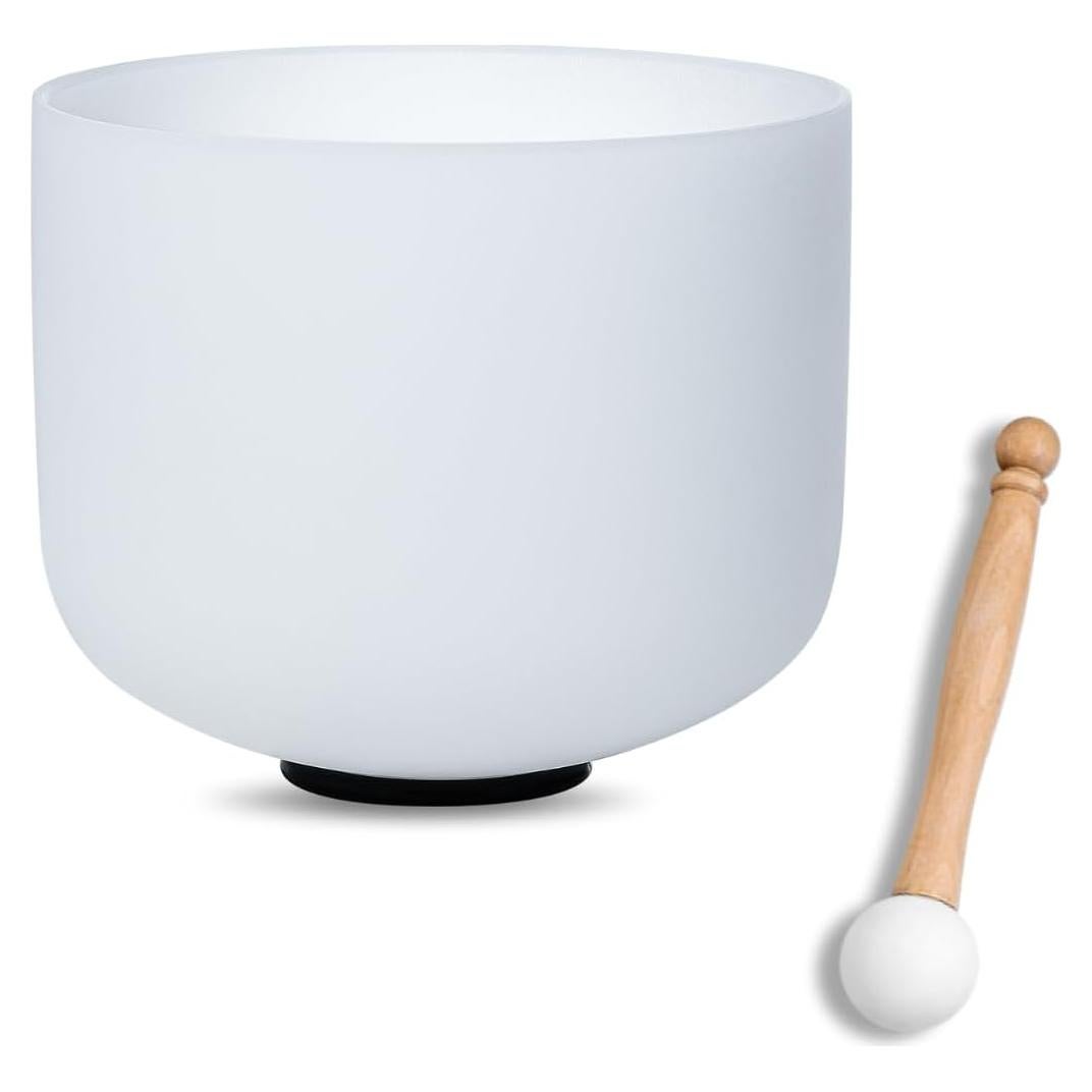 Tazón de Canto de Cristal Fudian 17.78 cm C Nota Chakra Raíz