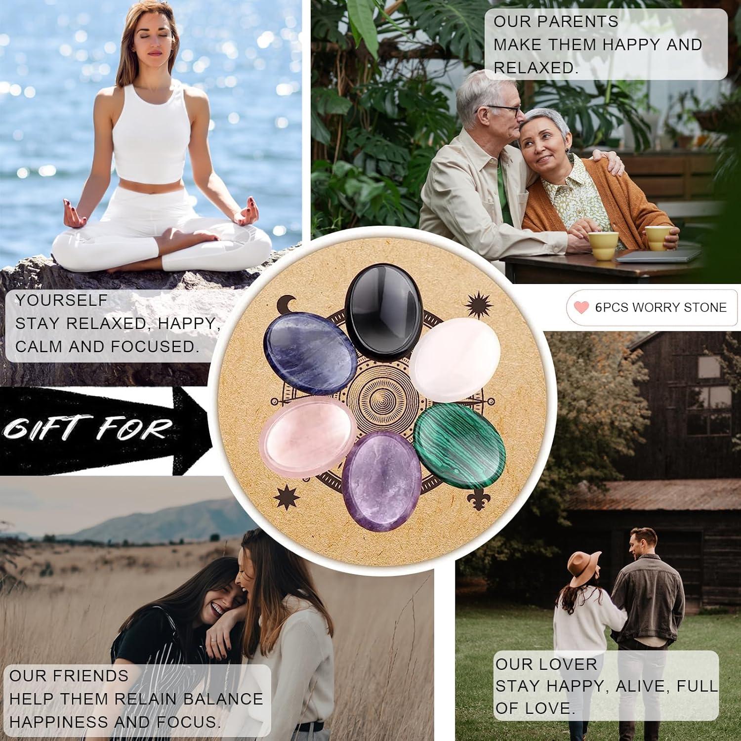 Set de 6 Piedras de Preocupación GolbalJew para Alivio de Ansiedad