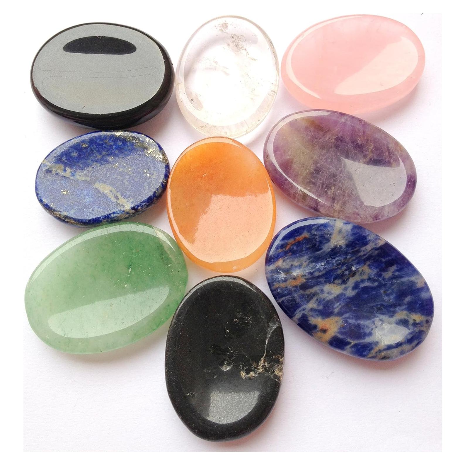 Conjunto de 9 Piedras Sanadoras CRYSTALMIRACLE - Energía Positiva