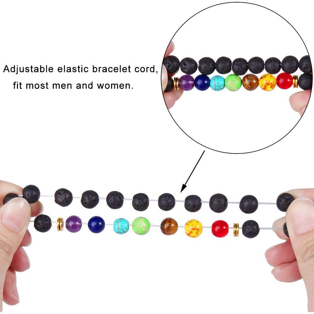 Pulseras de Chakra ONESING 3 Pcs Cristales Sanadores 8mm