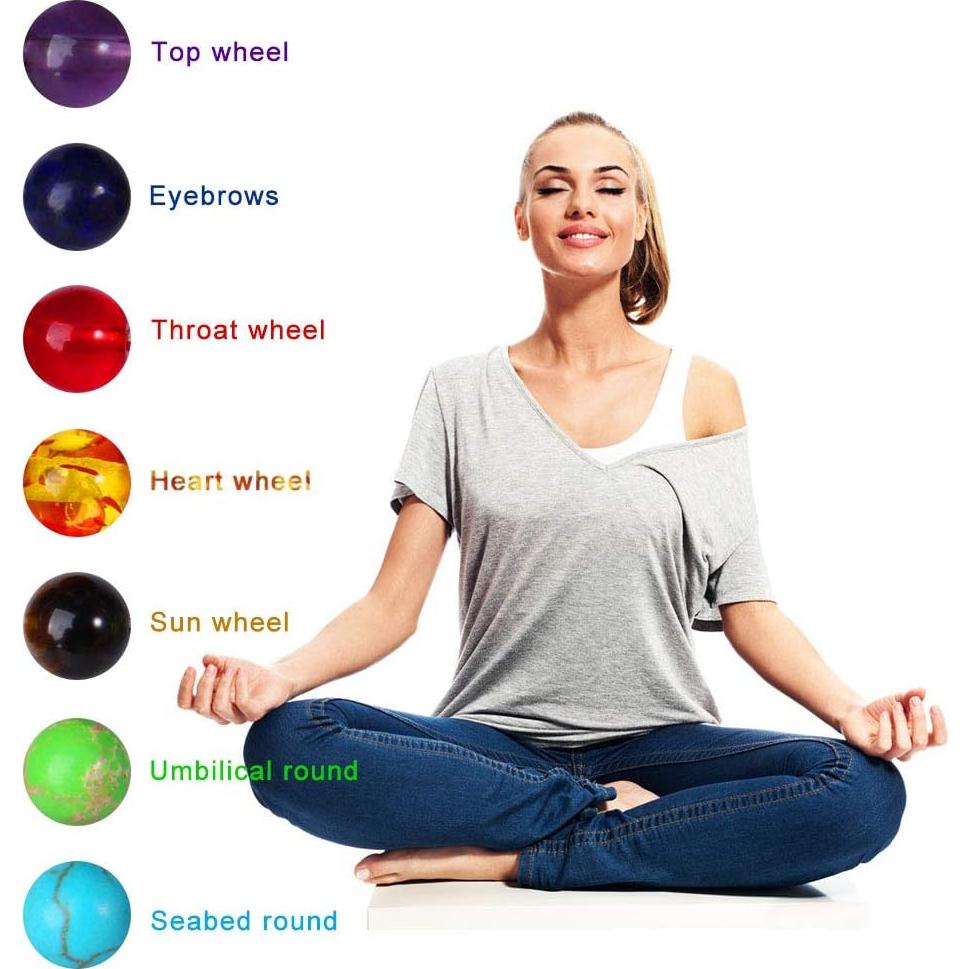 Pulseras de Chakra ONESING 3 Pcs Cristales Sanadores 8mm