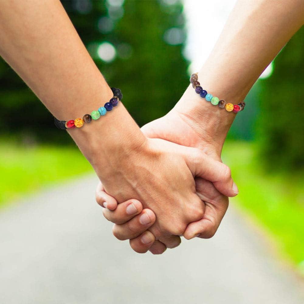 Pulseras de Chakra ONESING 3 Pcs Cristales Sanadores 8mm