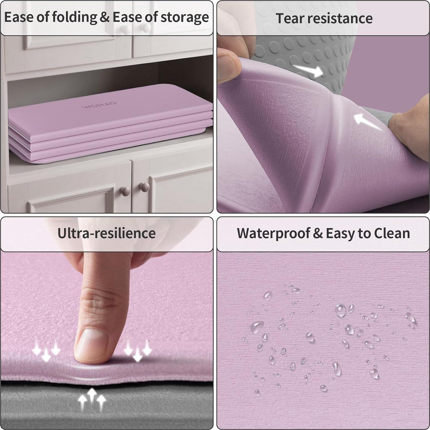 Alfombrilla de Yoga Plegable Wohao 178x61cm 12mm Antideslizante