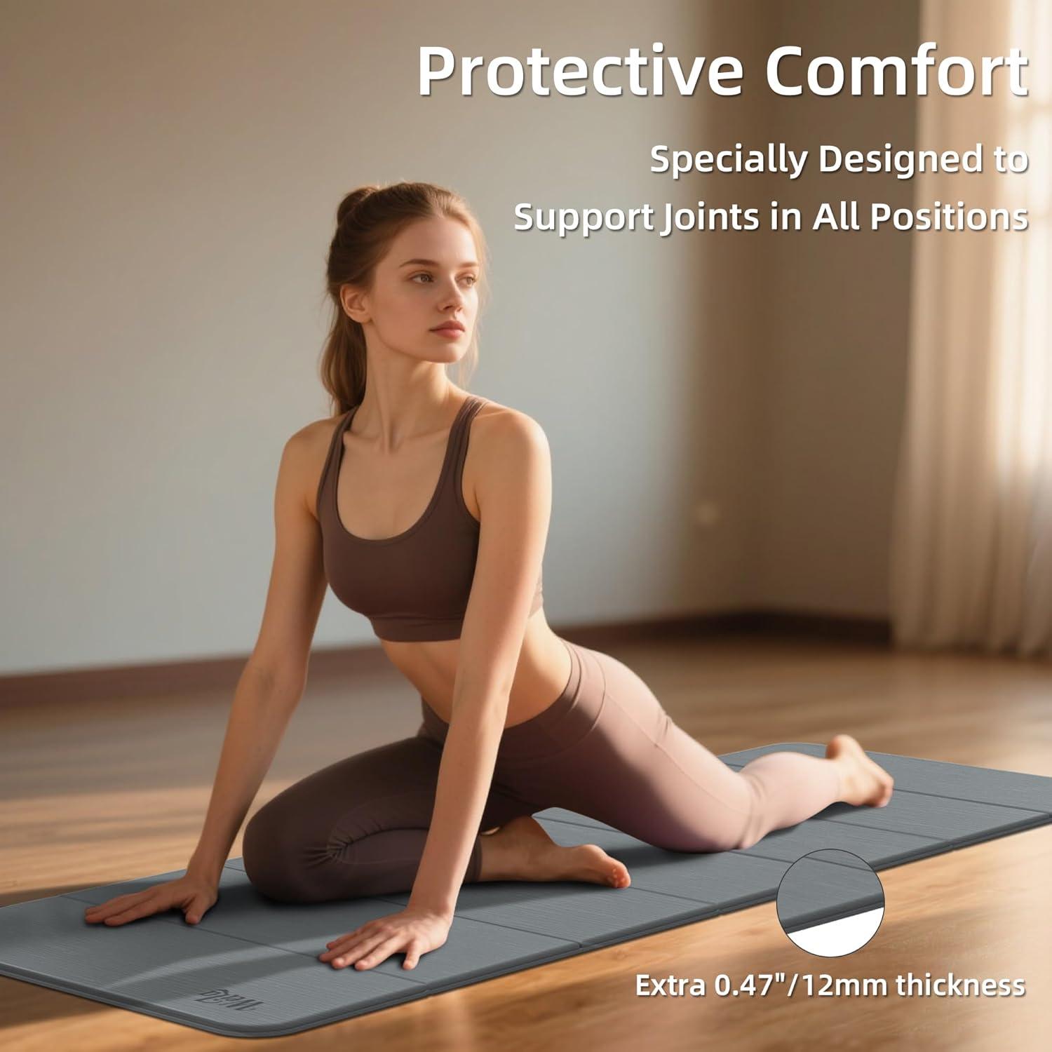 Esterilla de Yoga WEILA 12mm Antideslizante Plegable Metálica